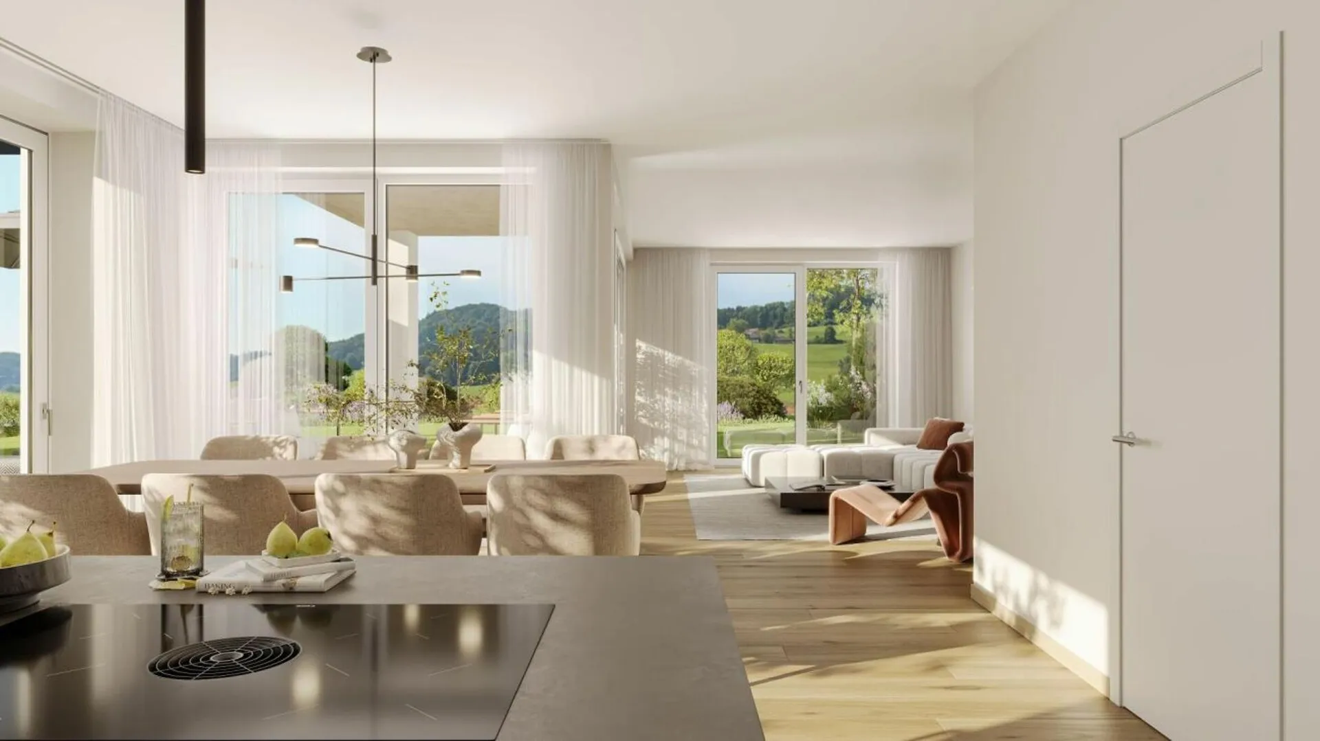 Weitsicht & Idylle- modernes Doppelfamilienhaus in Bichelsee