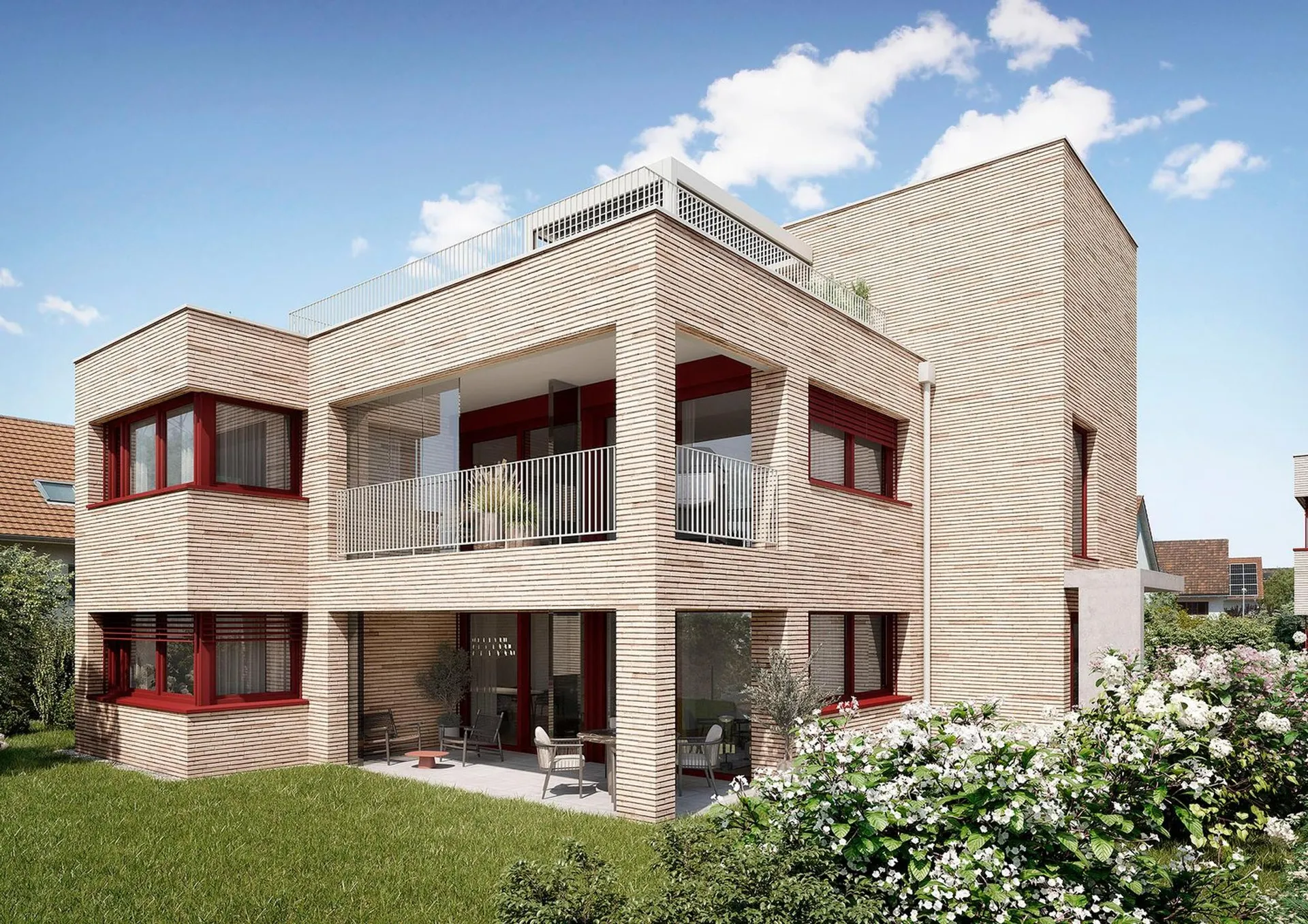 Exklusive  4,5 Zi.- Neubau-Wohnung mit 221 qm eigenem Garten in Therwil