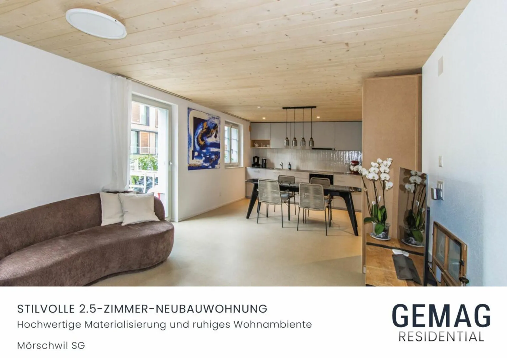 Stilvolle 2.5-Zimmer-Neubauwohnung mit hochwertiger Materialisierung und ruhigem Wohnambiente