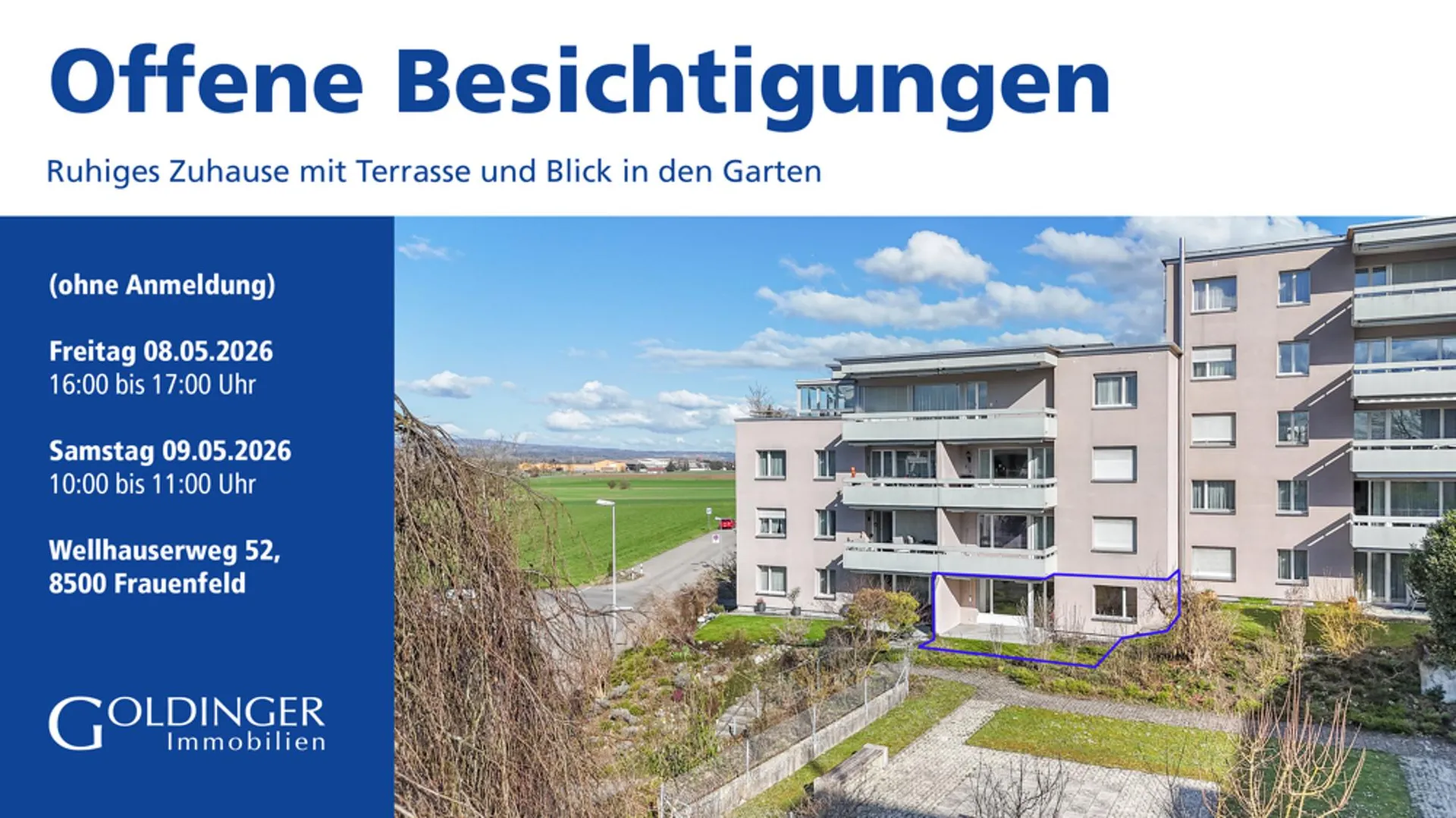 Ruhiges Zuhause mit Terrasse und Blick in den Garten