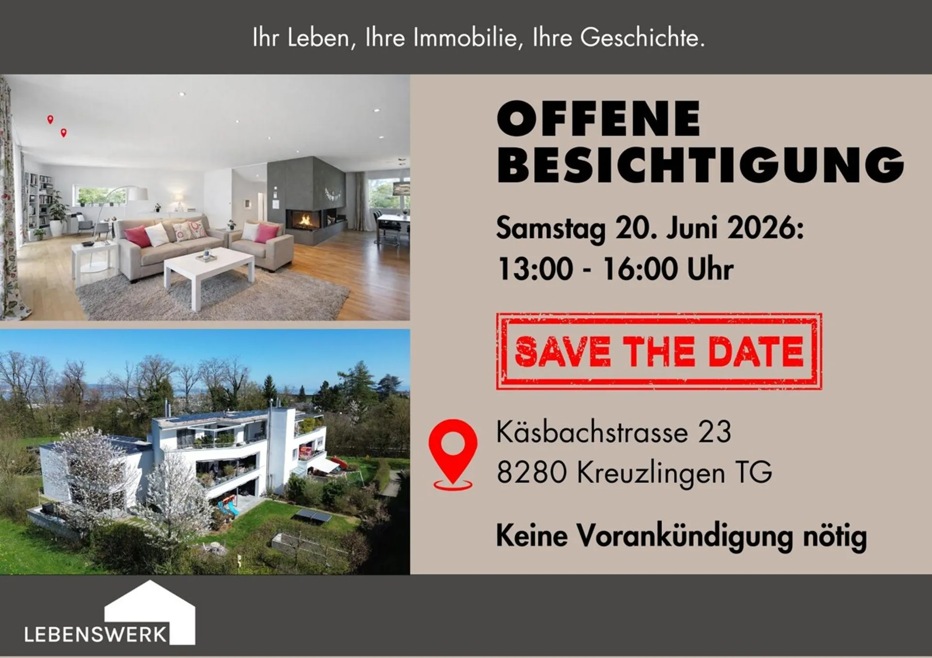Offene Besichtigung | 20.06.2026  Licht. Raum. Lebensqualität., Kreuz