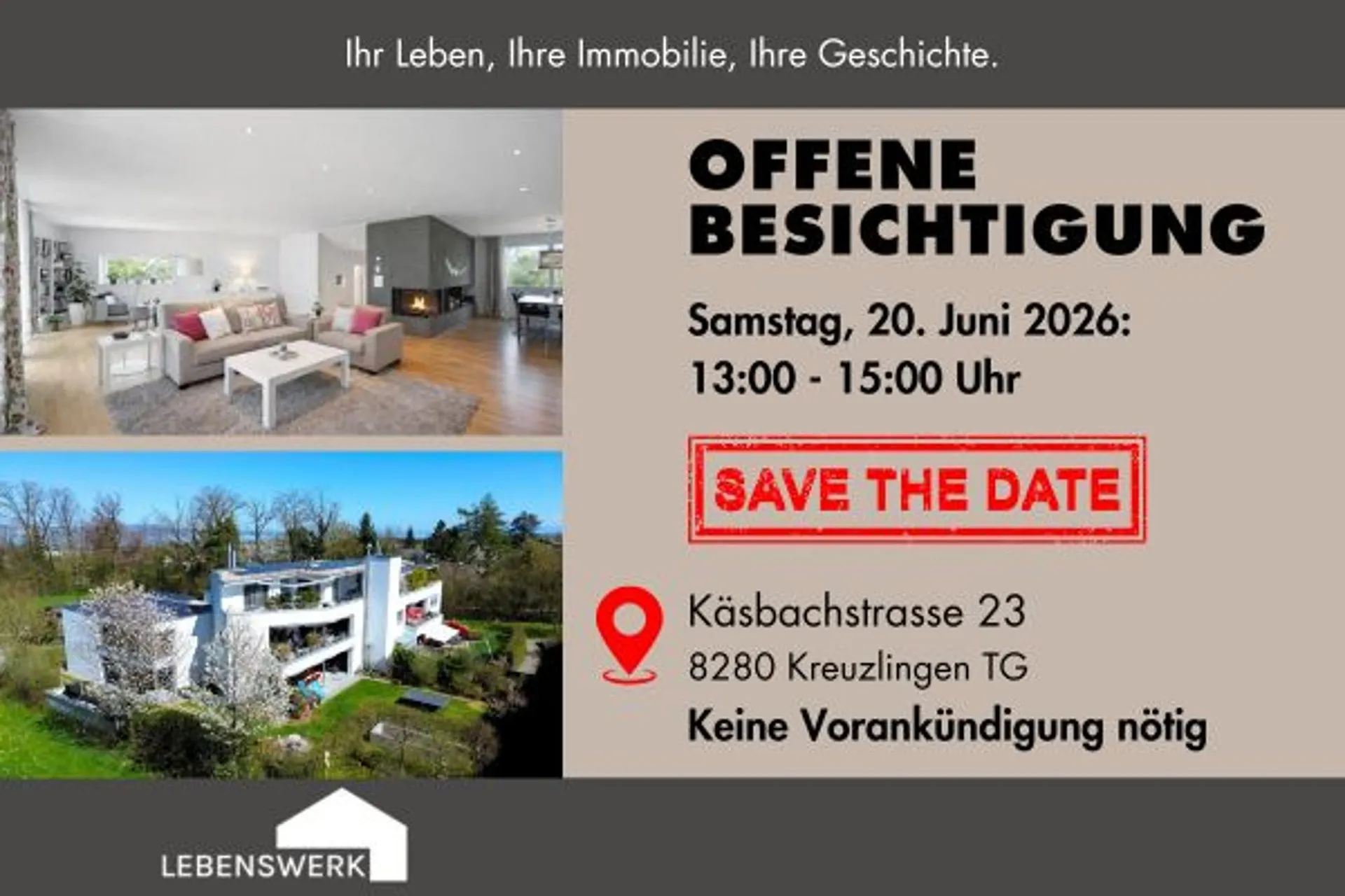 Offene Besichtigung | 20.06.2026  Licht. Raum. Lebensqualität., Kreuz