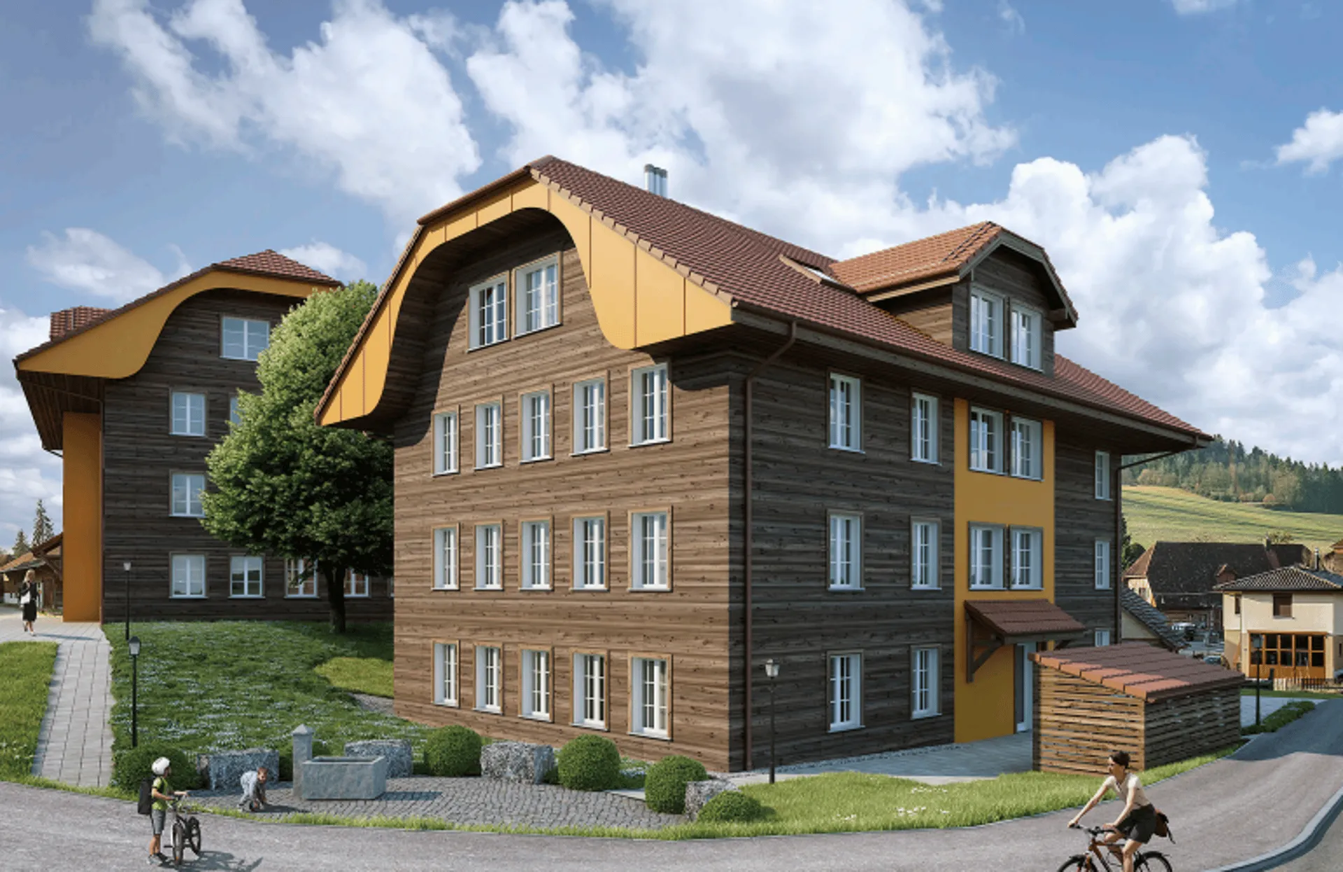 Neubau trifft ländliche Idylle - 3.5-Zimmer-Wohnung mit historischem Flair