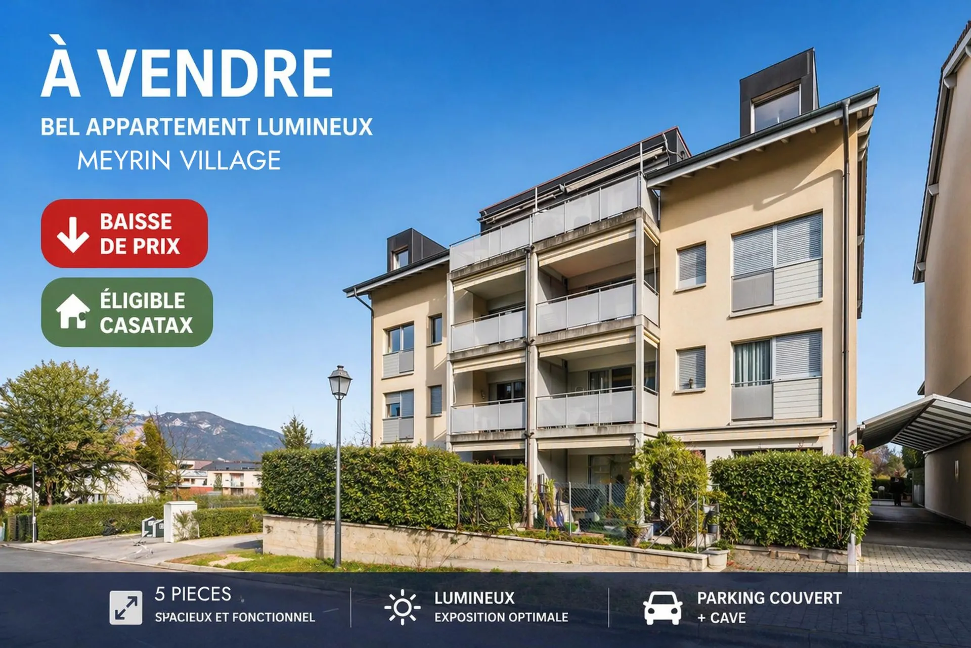 Appartement de 5 pièces au coeur des Vergers