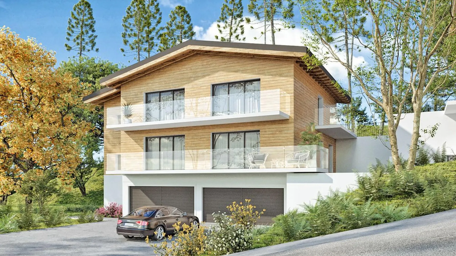 Appartement de 4,5 pièces aux combles avec sous-sol et garage double.