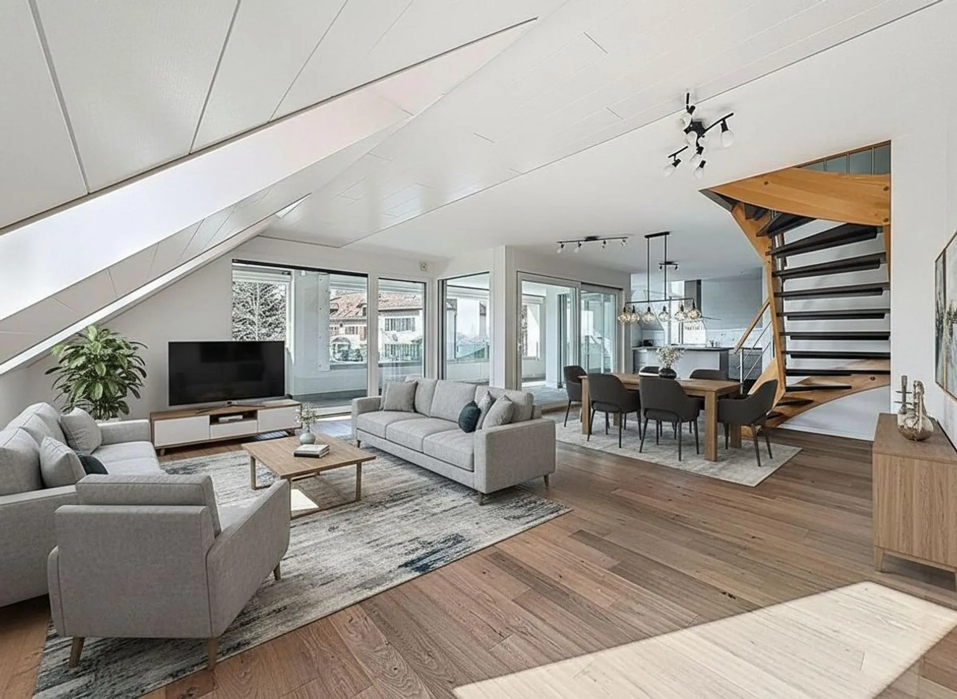 Duplex 4.5 pièces au dernier étage avec vue spectaculaire sur le Léman, les Alpes et les vignobles