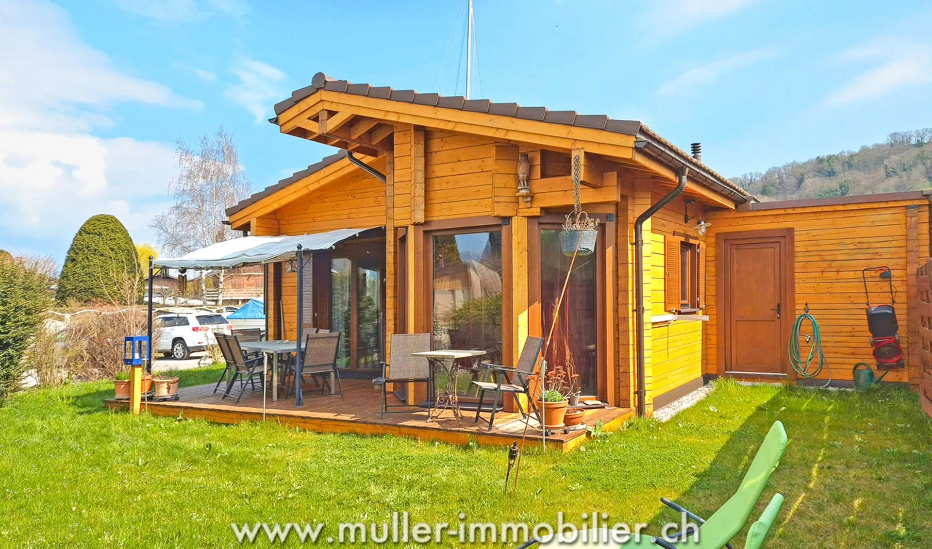 Villa en madrier à quelques pas de la lagune à Cheyres