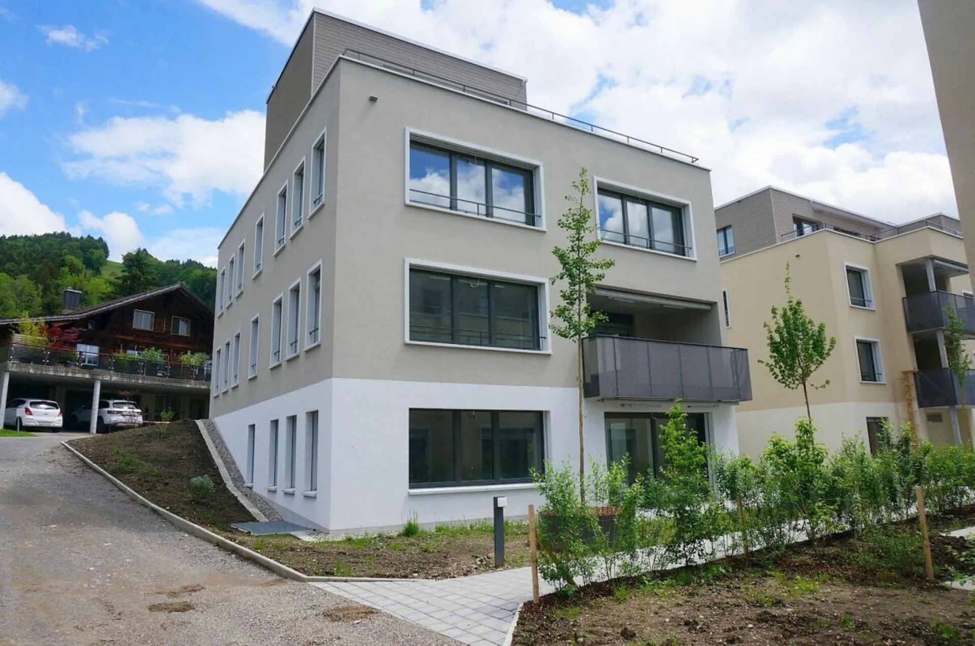 Neubau: Wohn-/Geschäftshaus - Mehrgenerationen-Haus (Minergie-P)