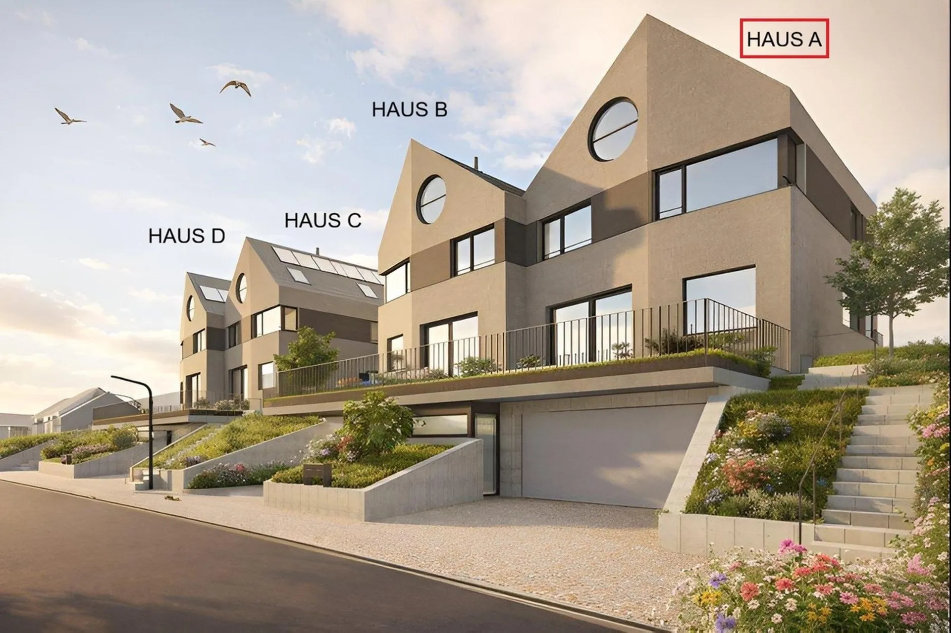 Neubauprojekt Allmendgasse mit vier 7.5-Zimmer-Doppelhäuser (Haus D)