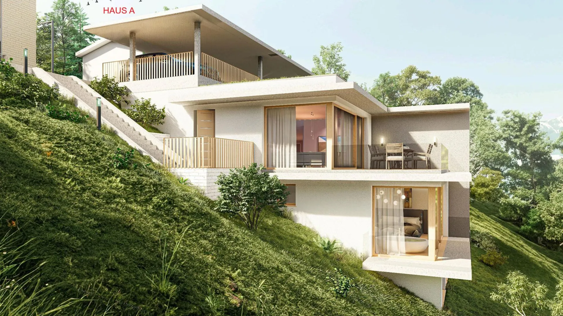 Neubauprojekt Alte Strasse mit zwei Doppeleinfamilienhäusern (Haus B)