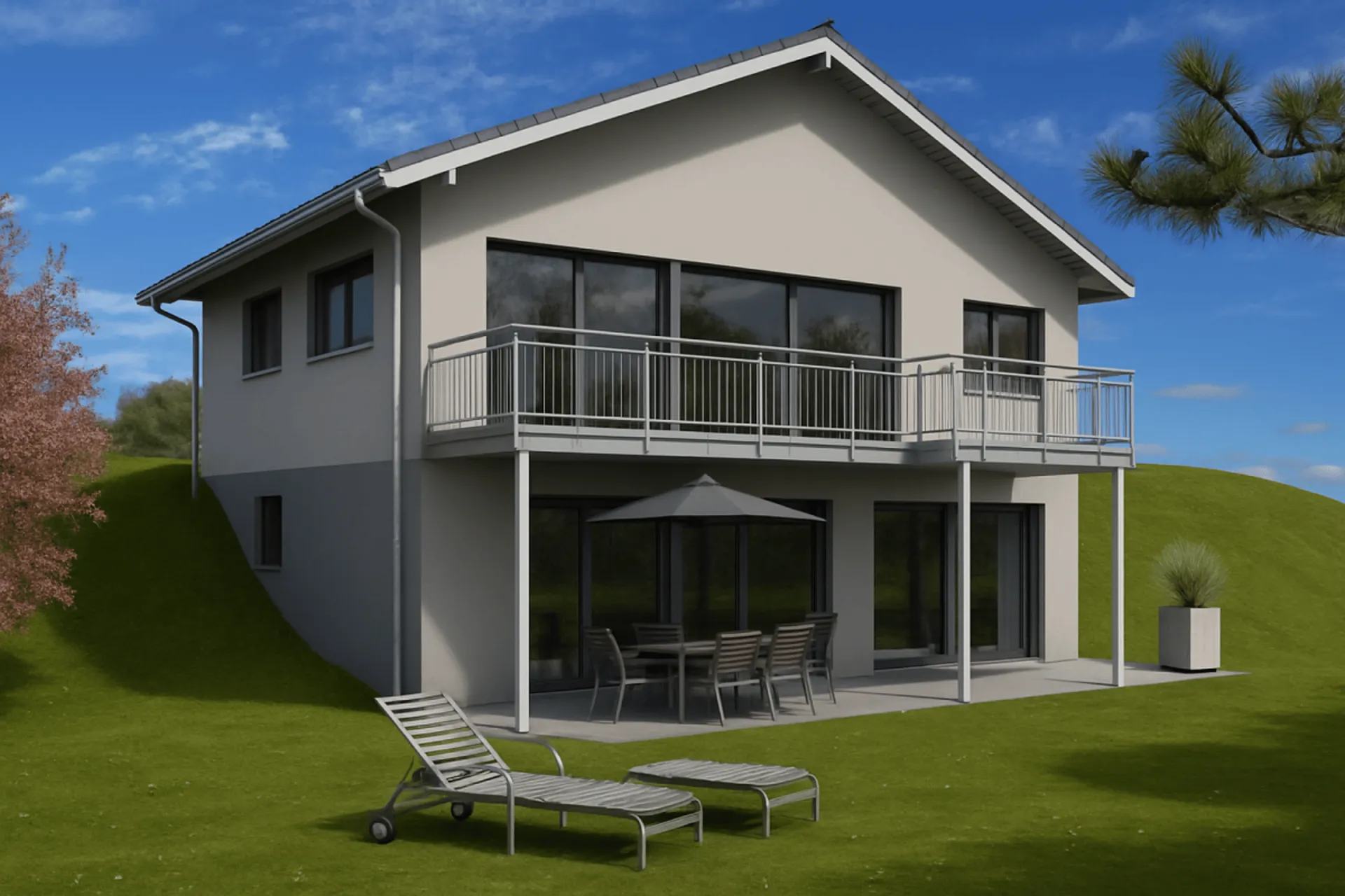 Neubau, 6.5 Zi. Einfamilienhaus an Hanglage mit toller Weitsicht