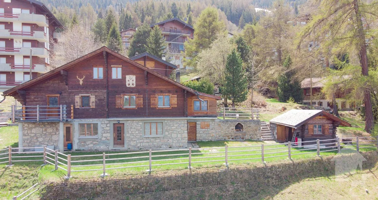 Grand chalet de trois logements au centre de la Tzoumaz