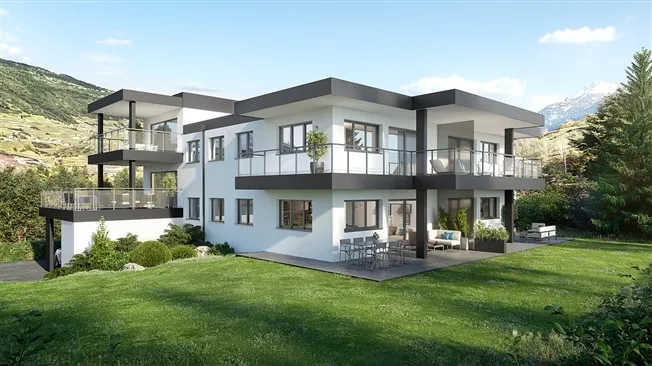 ZU VERKAUFEN WOHNUNG MIT PRIVATEM RASEN 3,5 ZIMMER IN GRONE