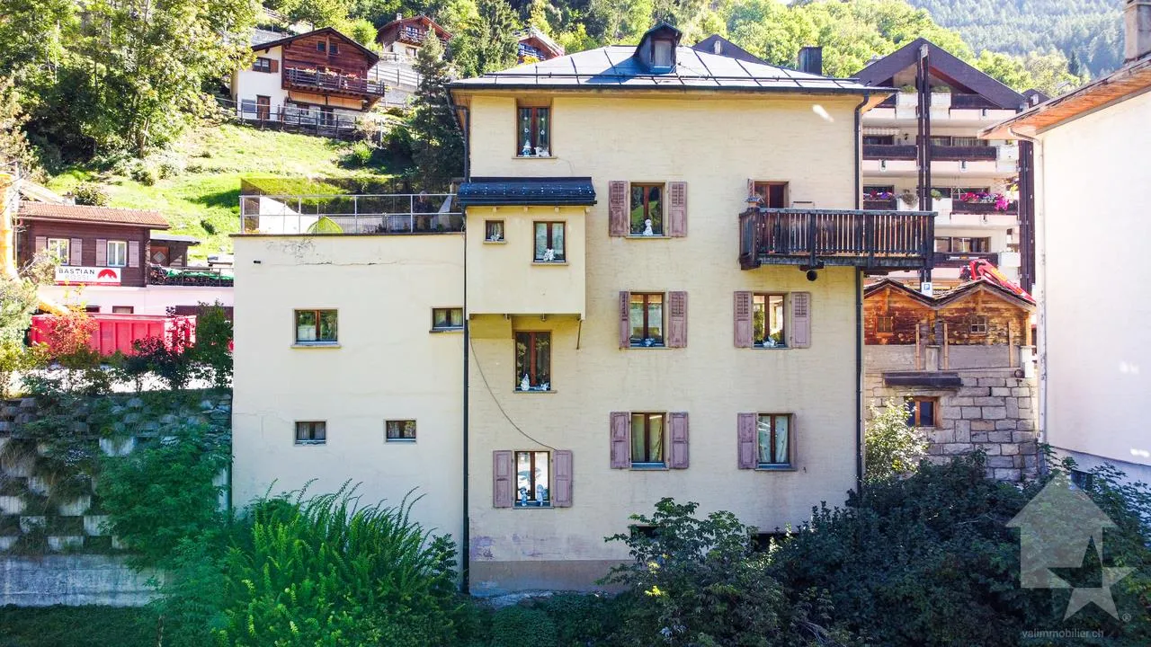 Grande maison avec local commercial au centre du village