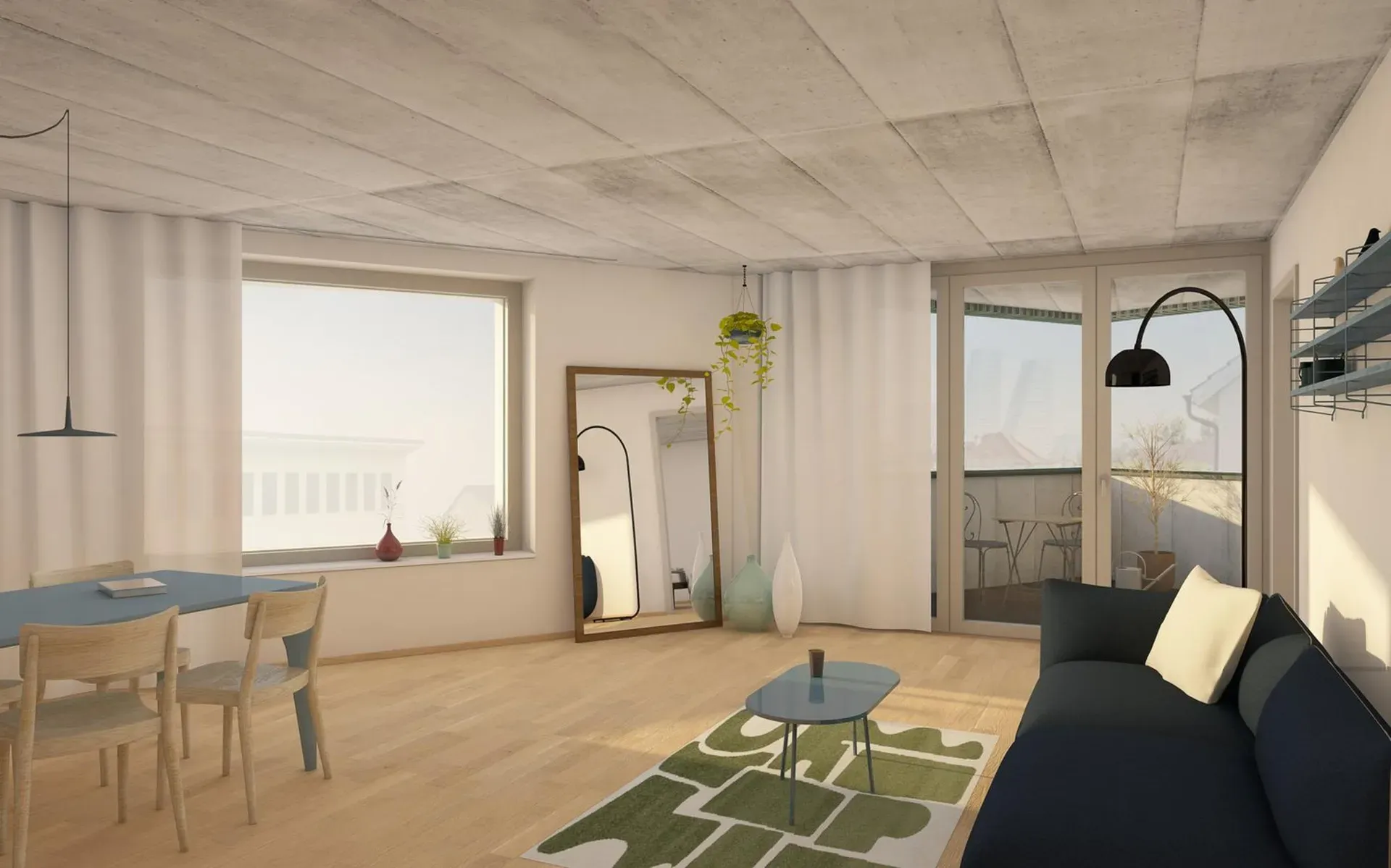 Urbane Neubau-Wohnungen mit grossem Balkon (20m2) an zentraler Lage