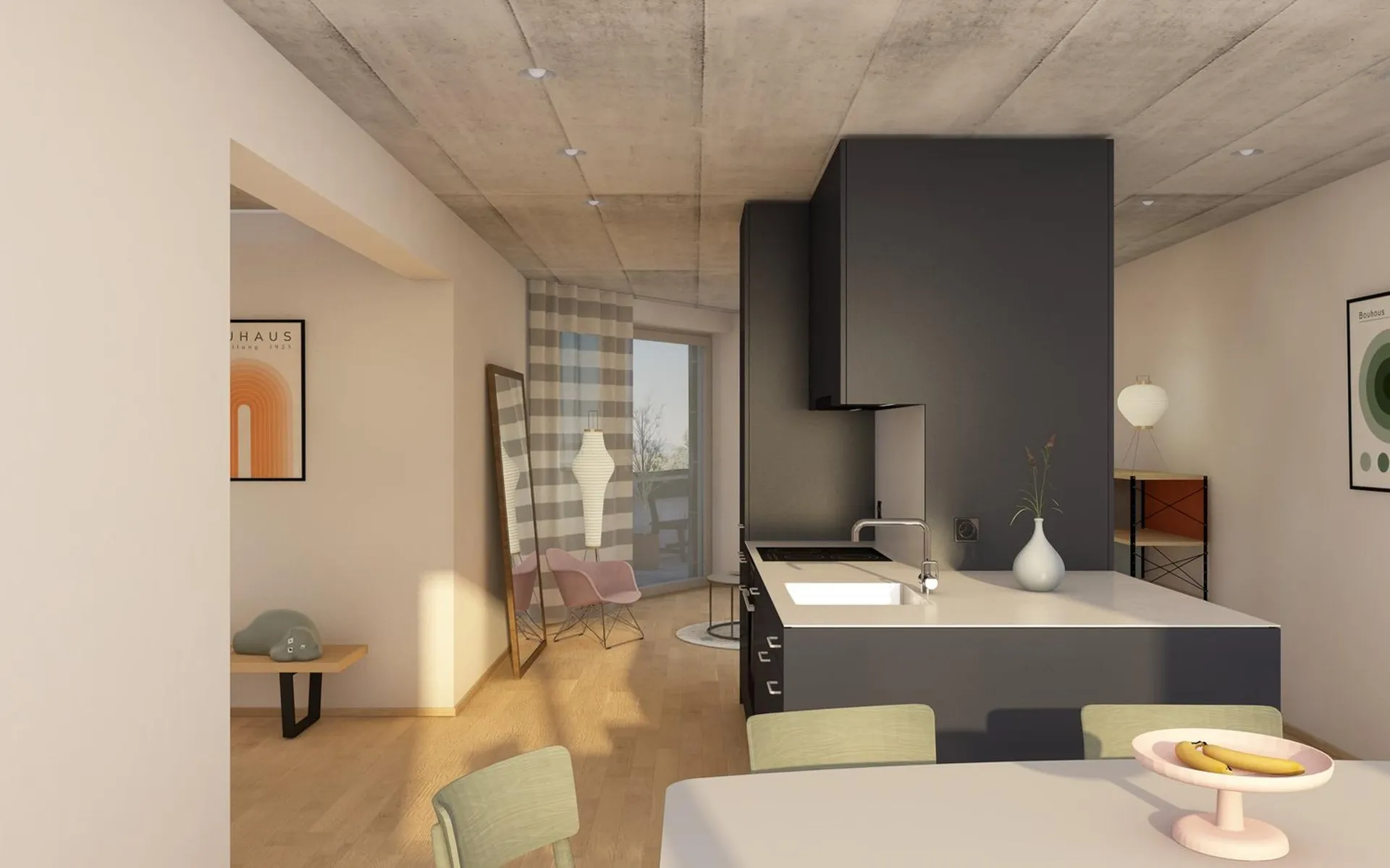 Einmalige Dachwohnung mit Dachterrasse im Neubau mit atemberaubender Aussicht über die Stadt Basel