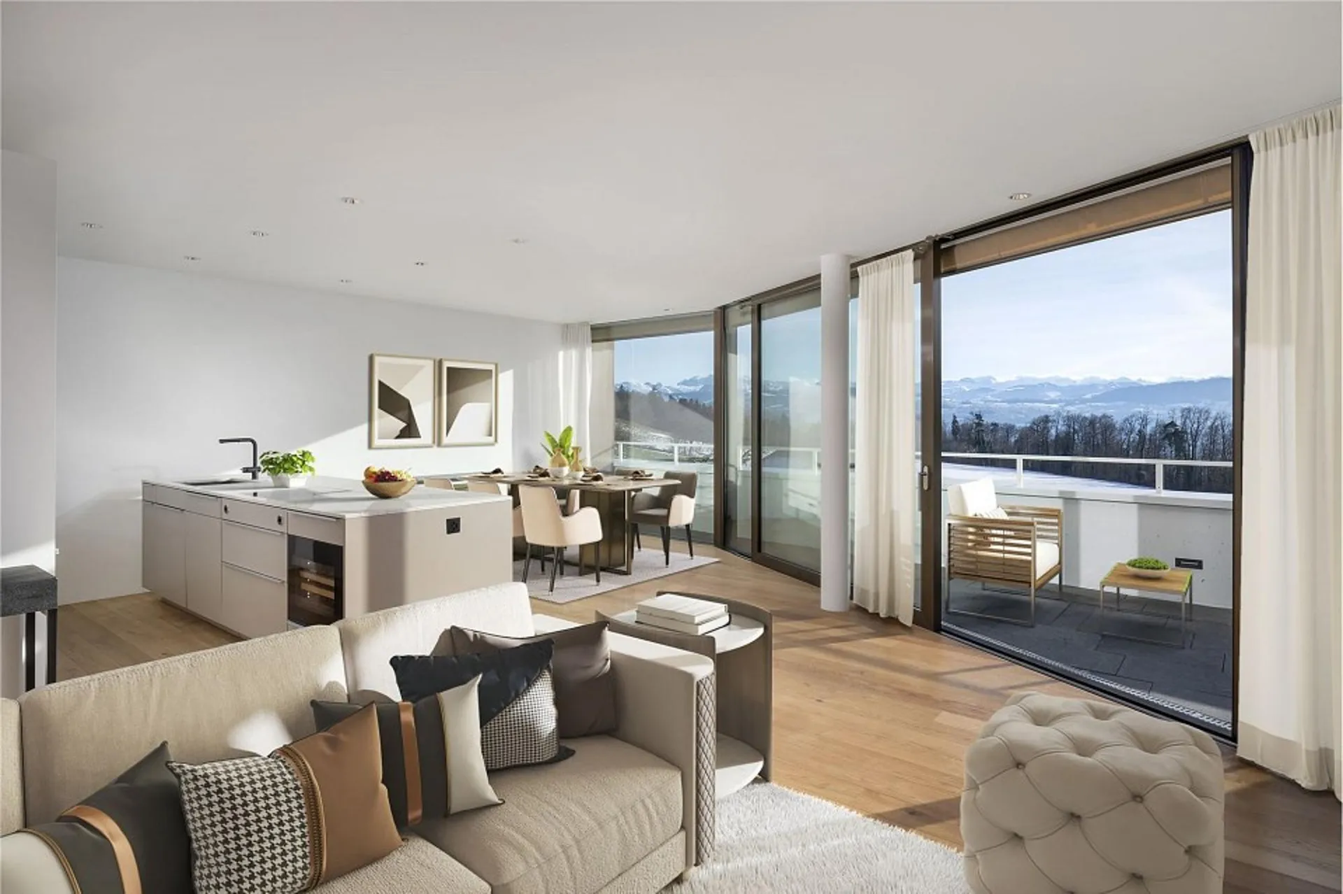 Panoramawohnung über dem Zürichsee  Exklusives Wohnen mit Alpenblick