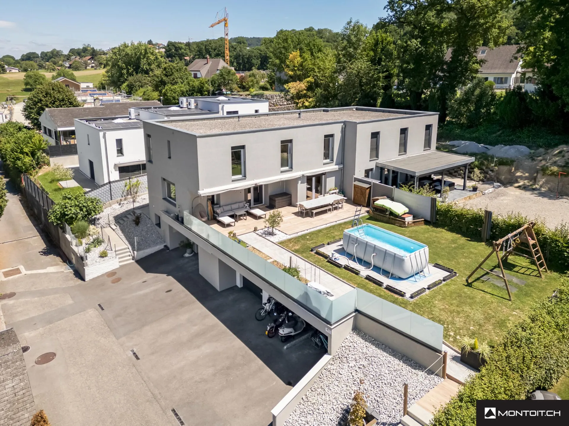 Domdidier, à vendre, villa mitoyenne de 6.5 pces, 162m2, terrain 505m2