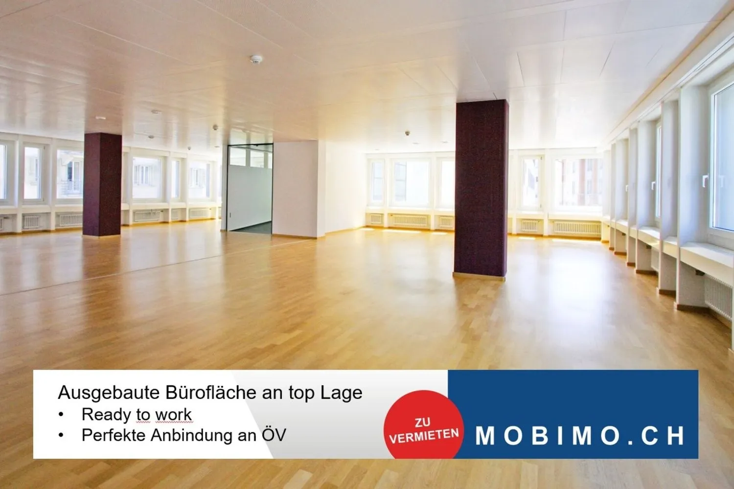 Lichtdurchflutete Mietfläche mit Blick in den ruhigen Innenhof