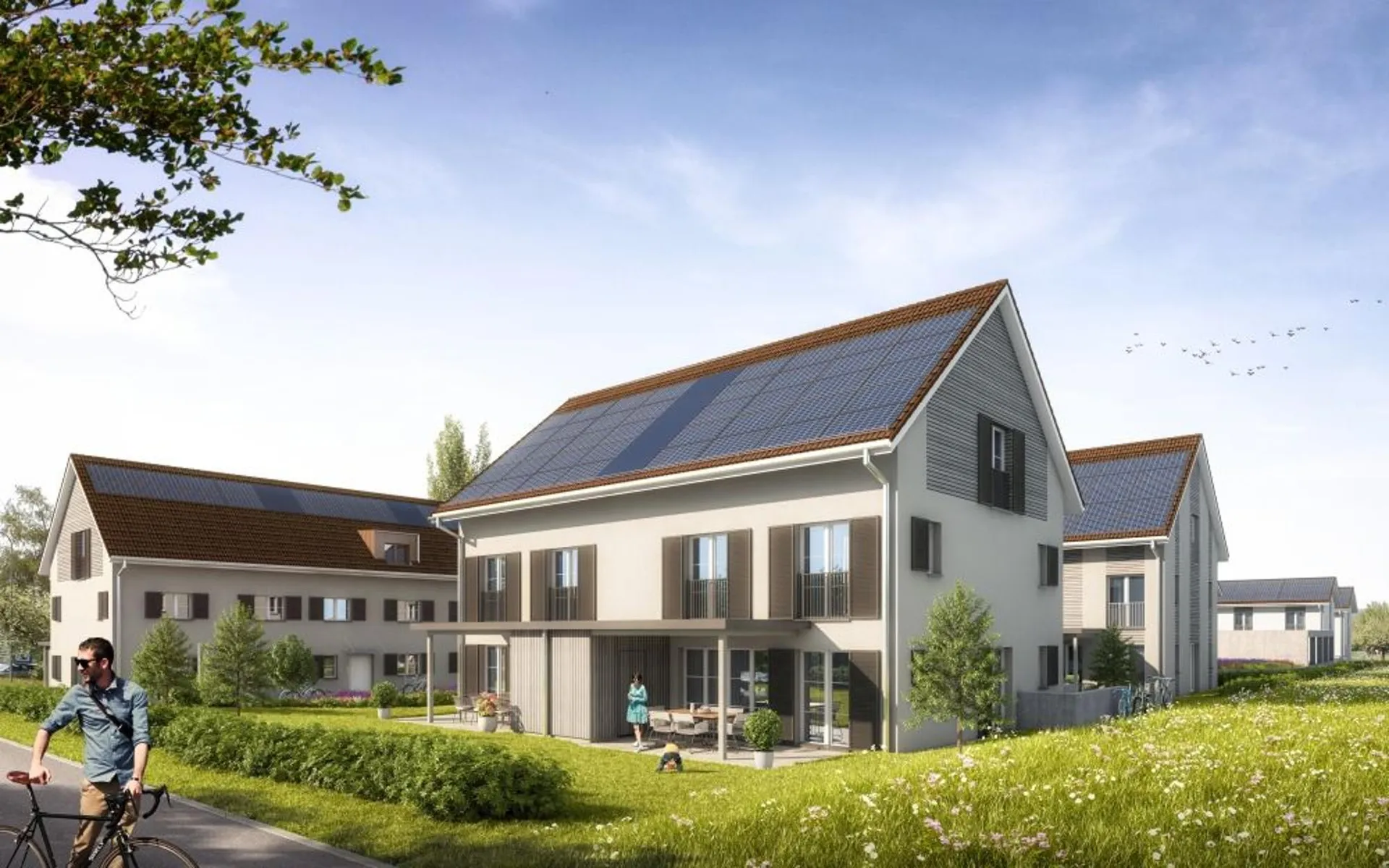 Moderne 5.5-Zimmer-Duplex-Haushälfte mit schönem Garten und gedecktem Sitzplatz, Hüttlingen