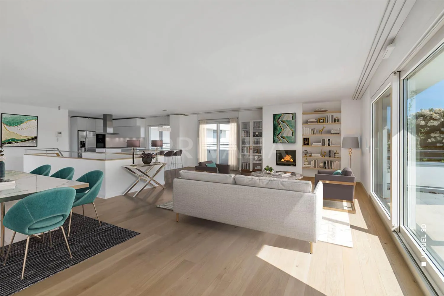 Superbe attique en duplex rénové avec terrasses et vue dégagée