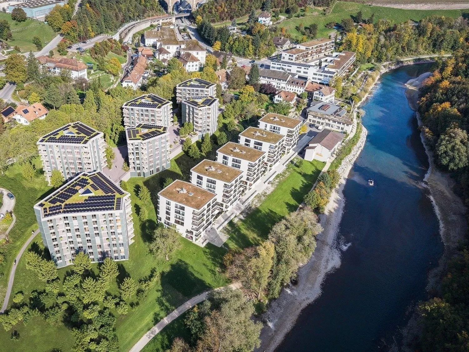 Willkommen im Aarerain – dem Plusenergie-Quartier in Worblaufen bei Bern