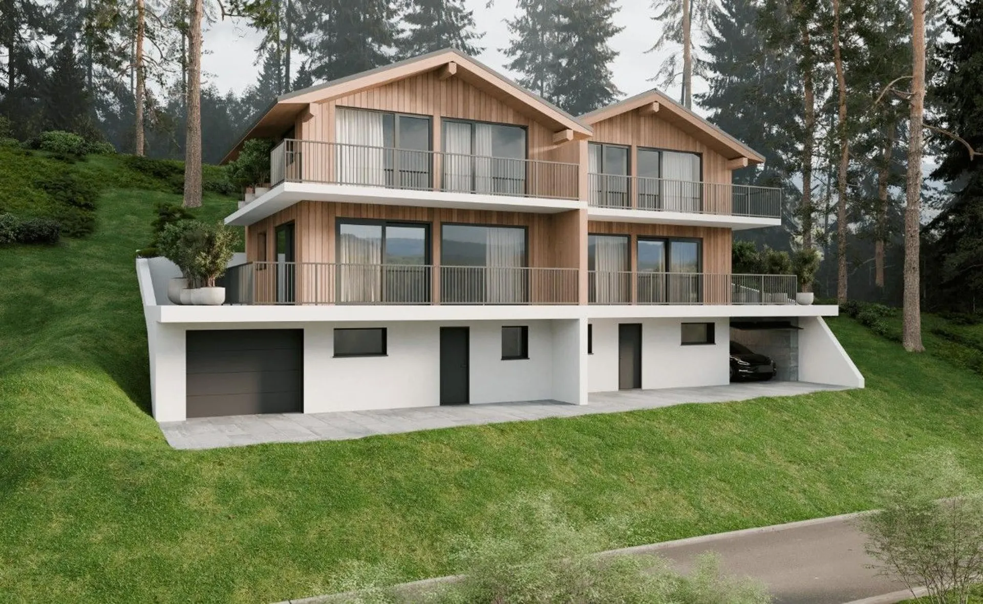 Chalet mitoyen contemporain sur plan - 5,5 pièces à Euseigne (Hérémence)