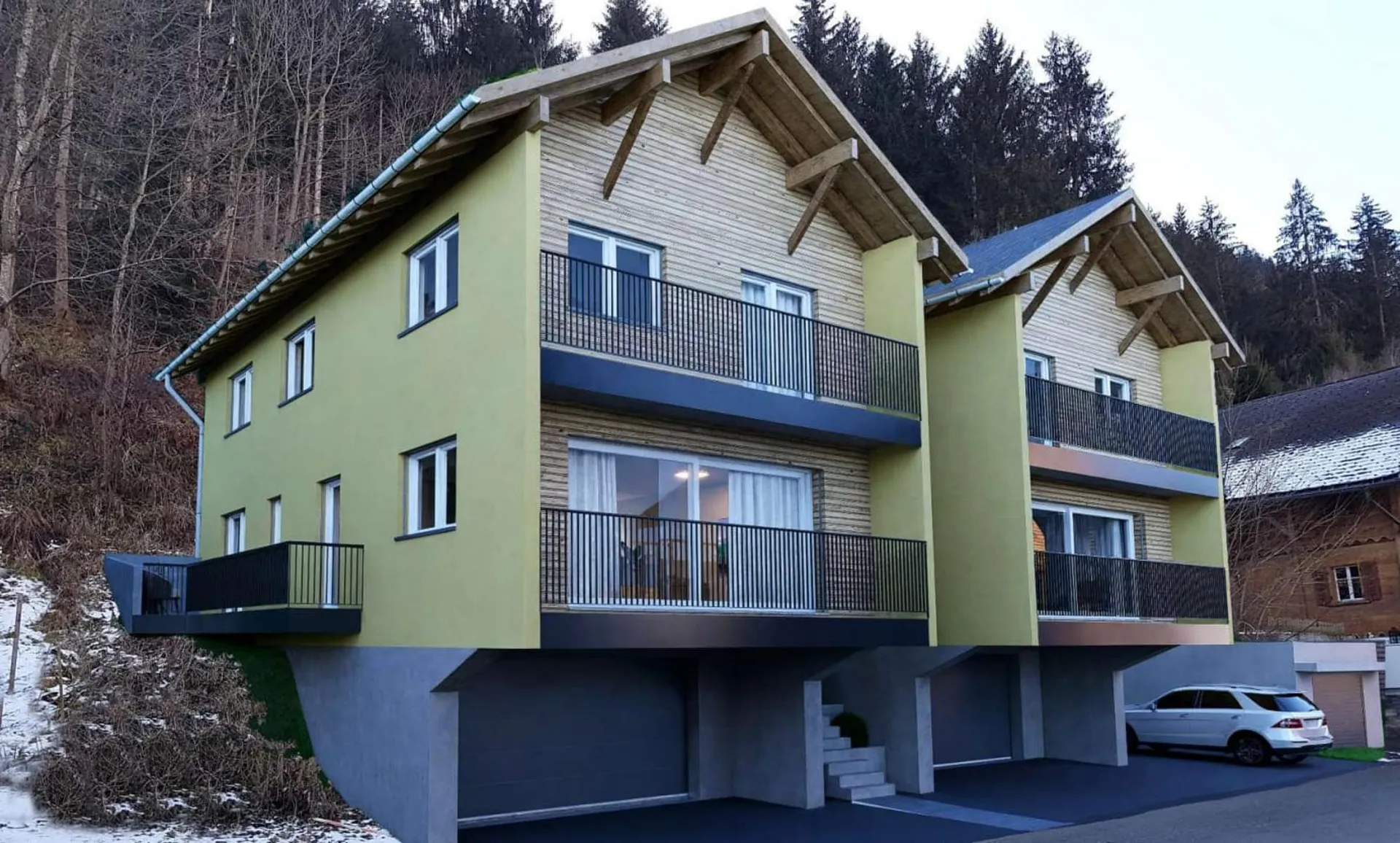 Zwei 5.5-Zimmer-Einfamilienhäuser mit Balkon in Tavanasa kaufen