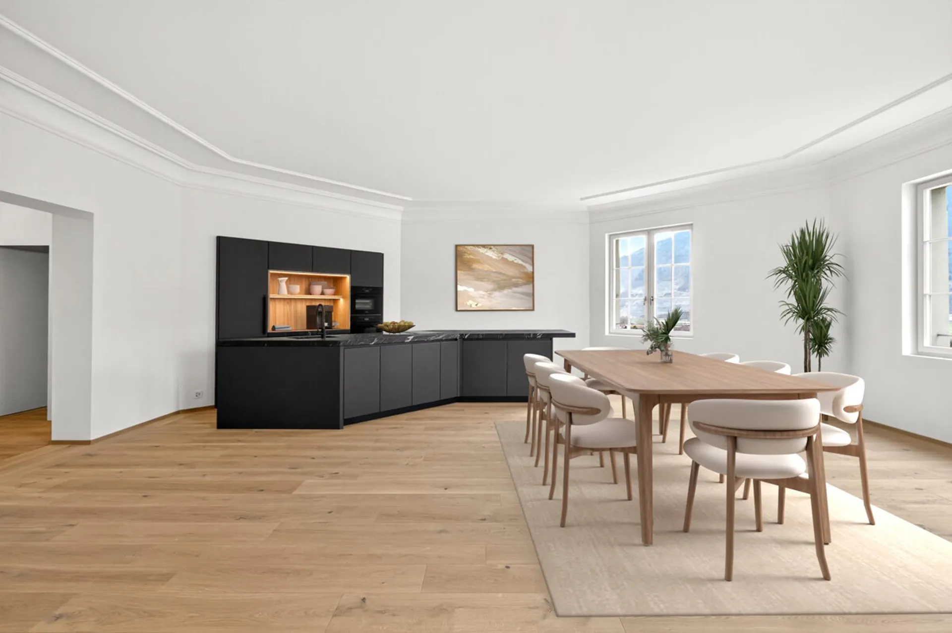 Zizers: stilvolle Turmwohnung mit Blick auf die Bündner Berge
