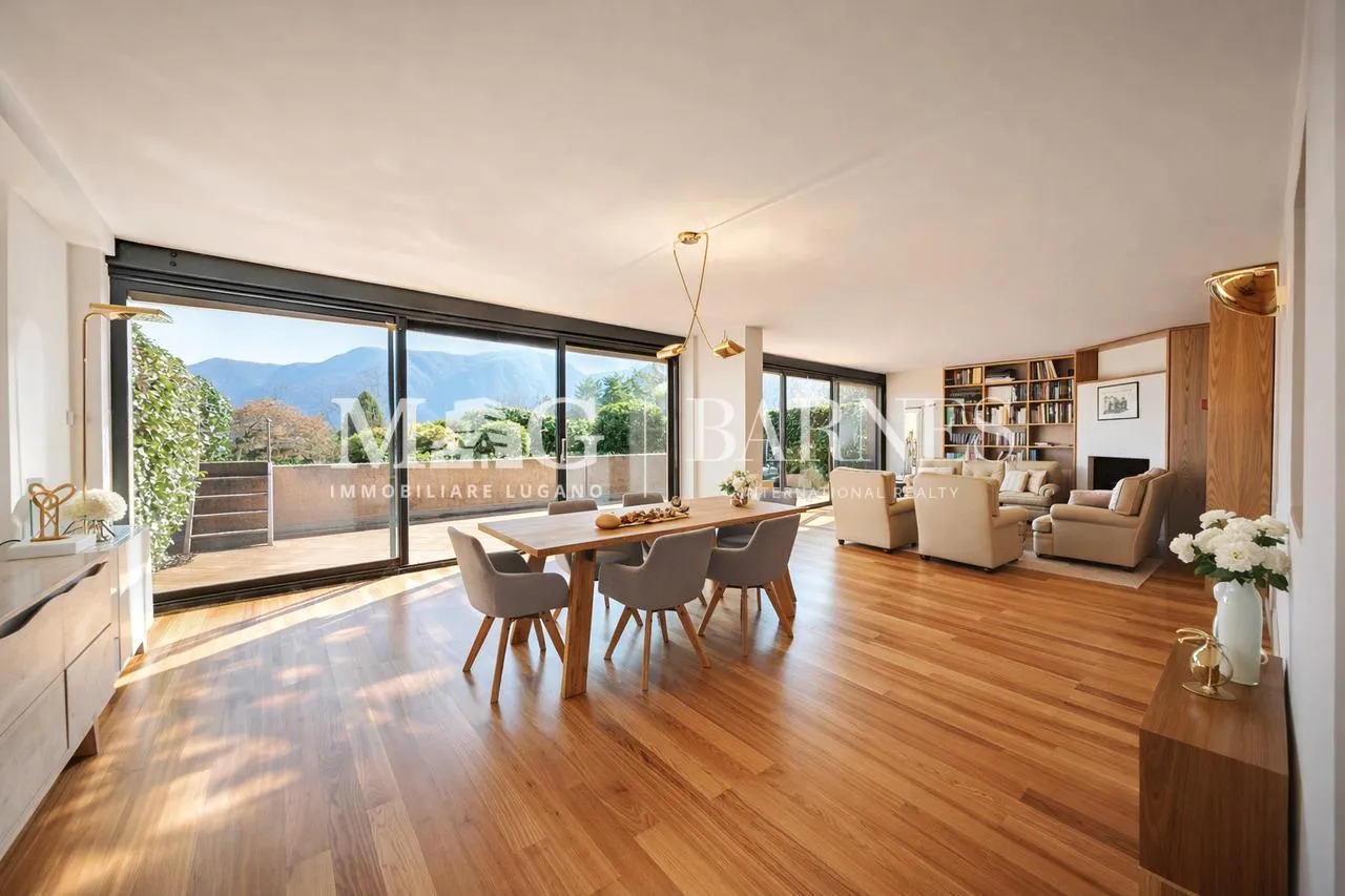 Collina d'Oro, Lugano: Appartamento 3.5 locali con terrazzi e giardino