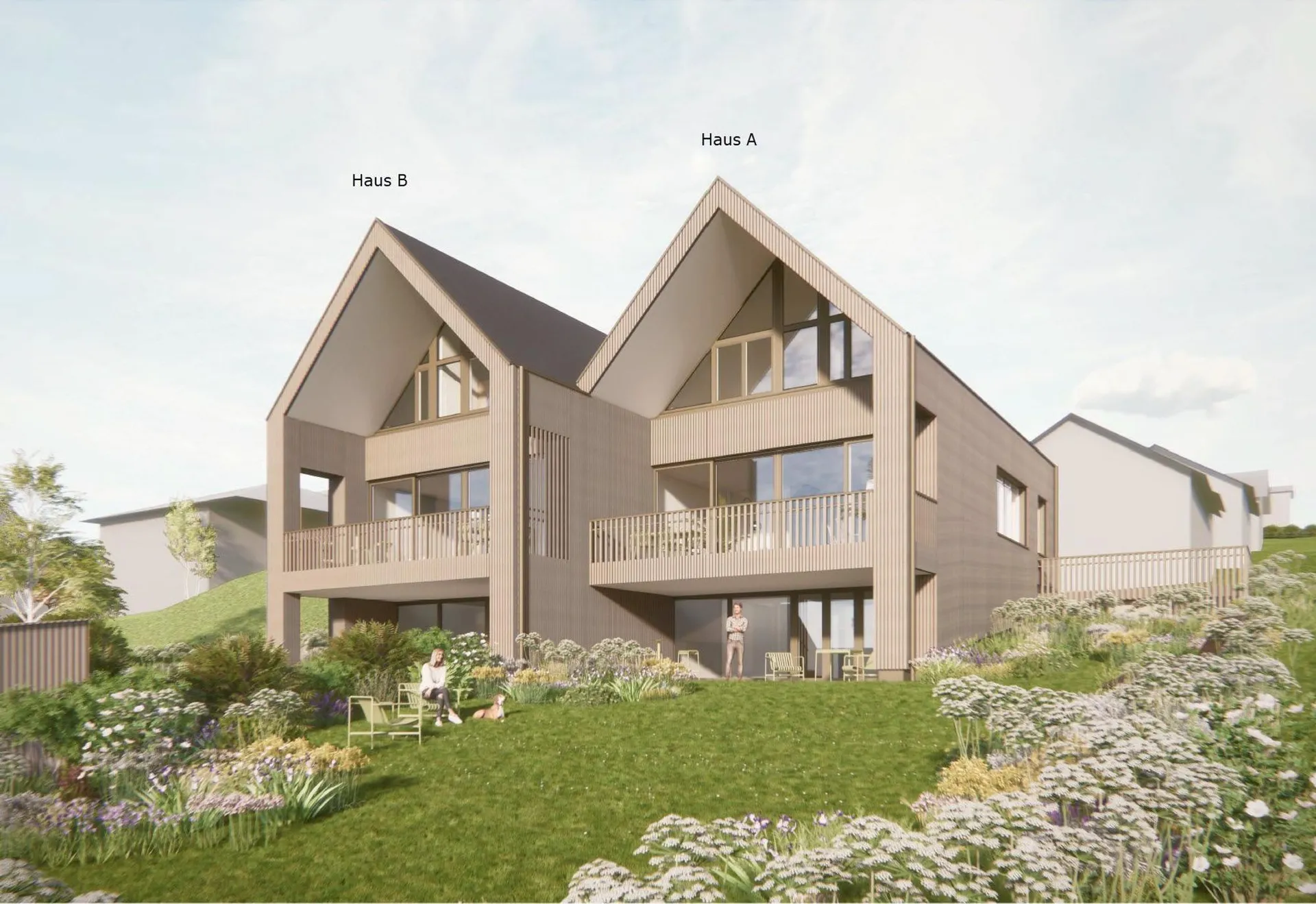 Zwei exklusive 5.5 Zimmer Einfamilienhäuser mit grossem Garten und Wei