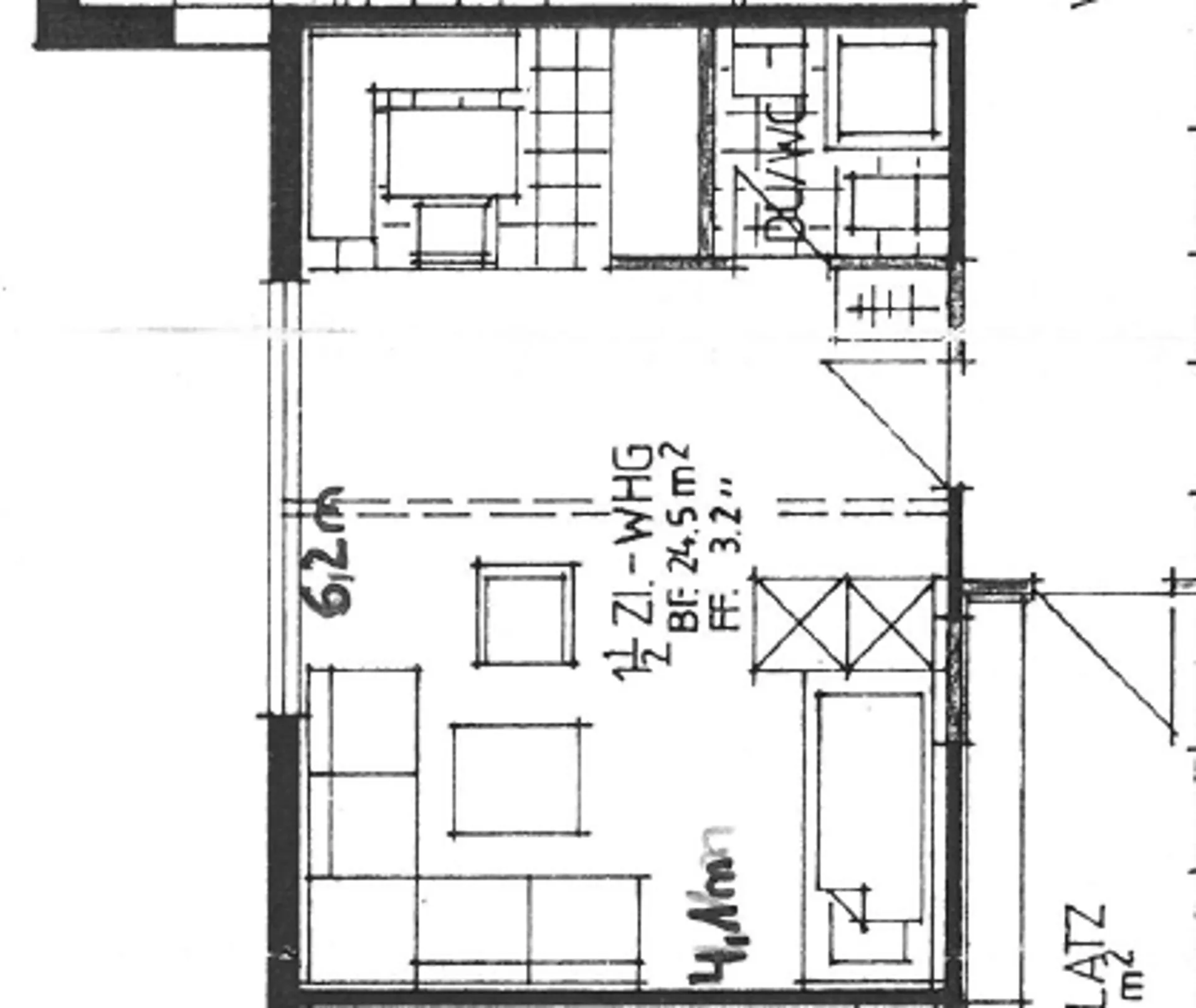 1 Zimmer-Wohnung im Hochparterre R rechts (OHNE BALKON)