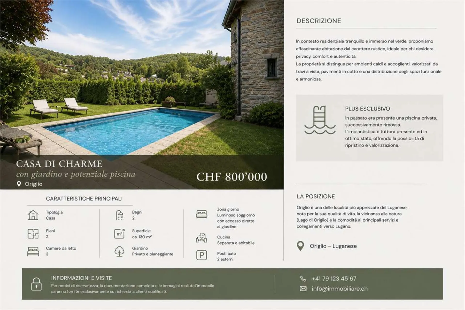 Casa di charme con giardino e potenziale piscina