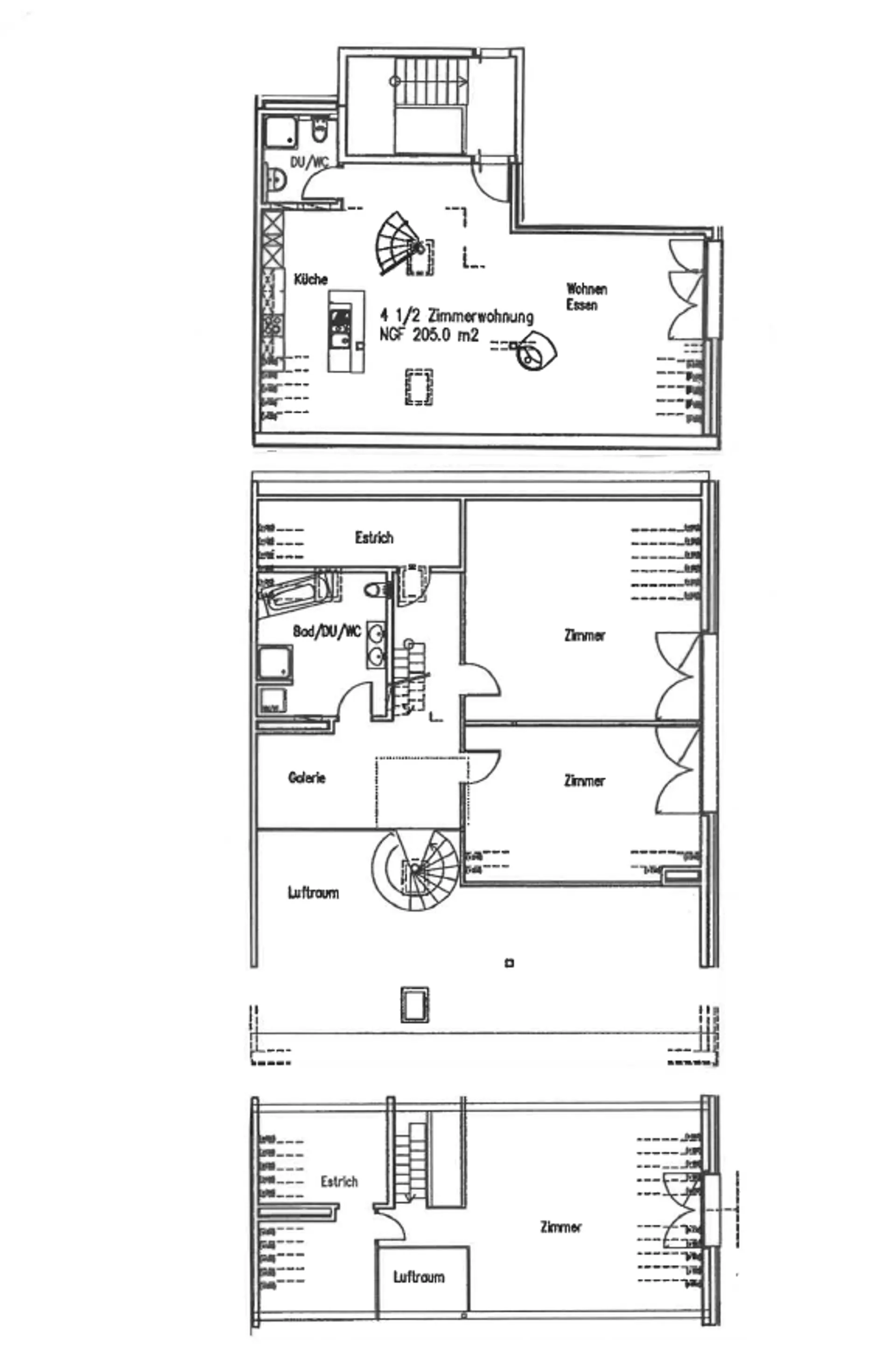 Helle und grosszügige 4.5-Zimmer-Maisonette-Wohnung mit Charme