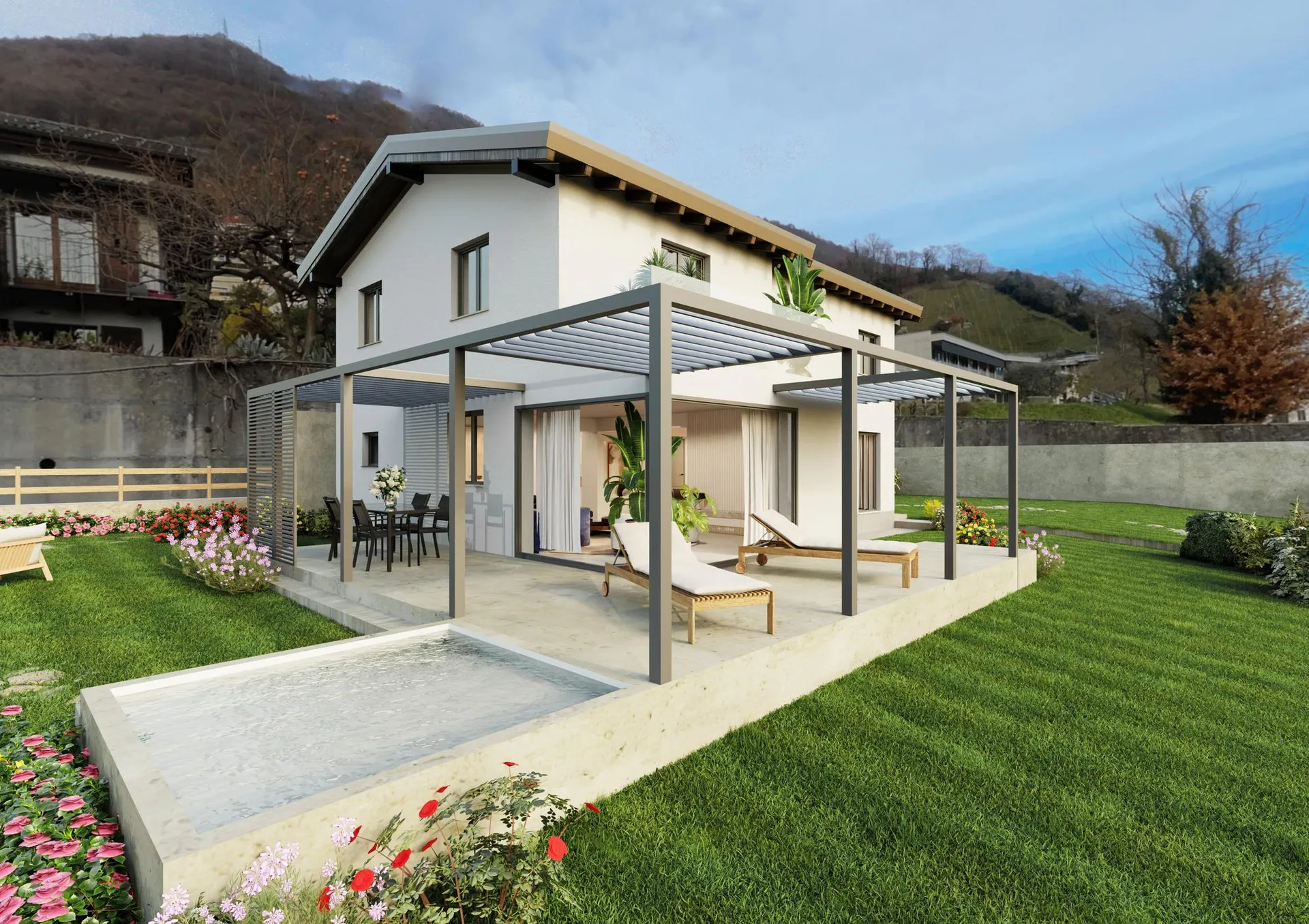 Villa 4.5 locali con vista lago e giardino privato - Gordola