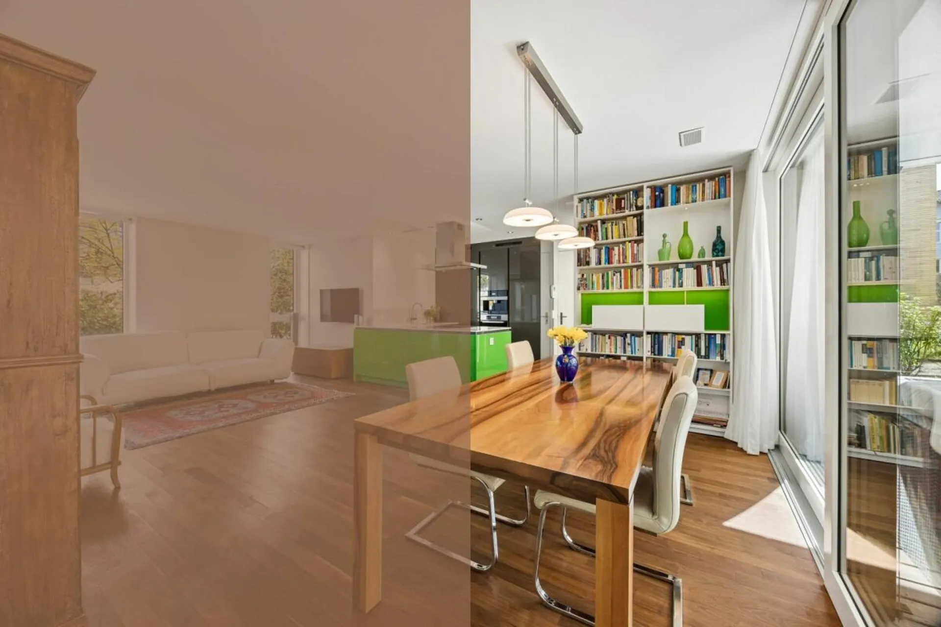 Helle und moderne Gartenwohnung mit viel Licht