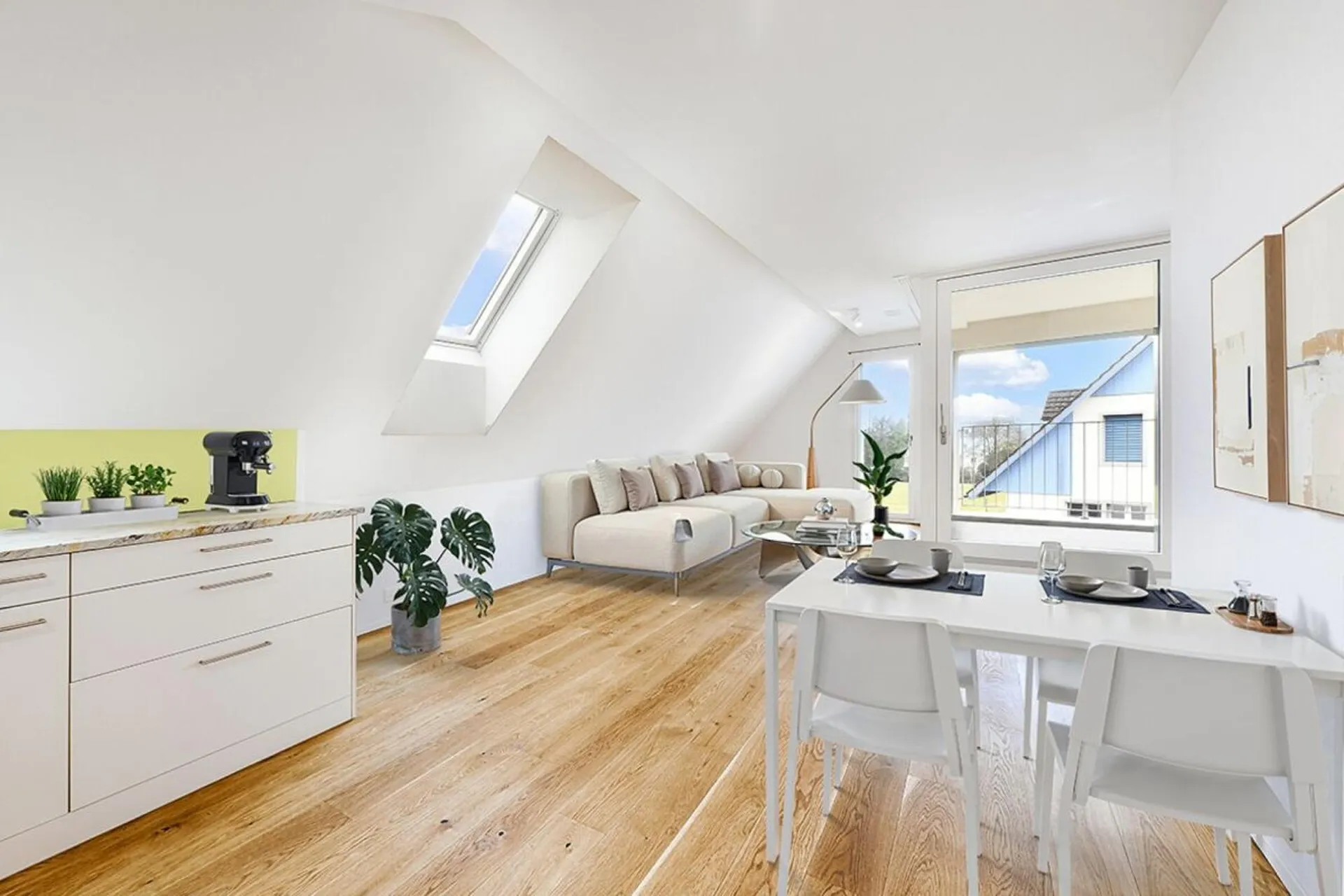 3.5-Zimmer Dachwohnung mit Loggia in Riedikon