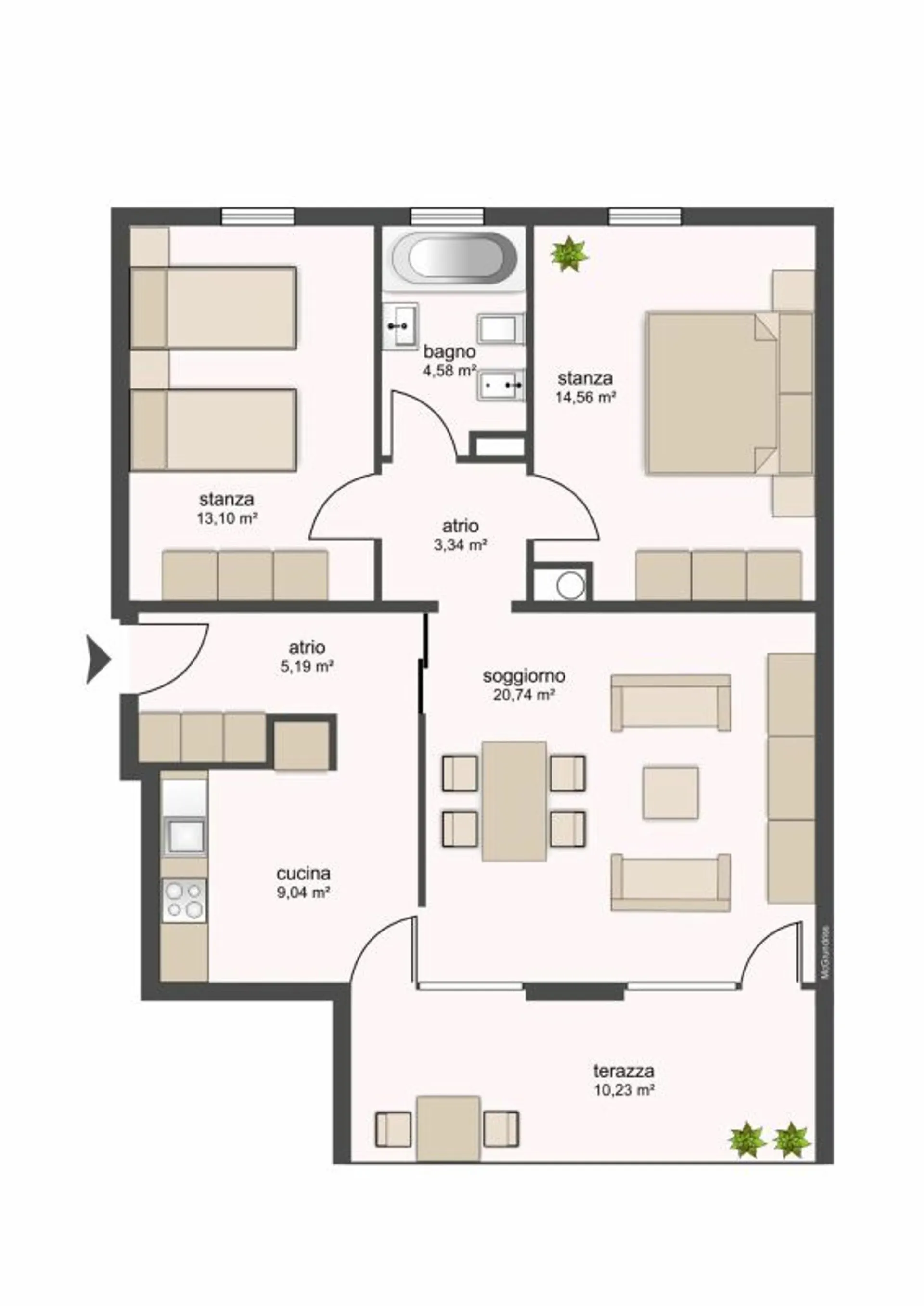 6100 Bellinzona, Via Ghiringhelli 23d, appartamento 203
