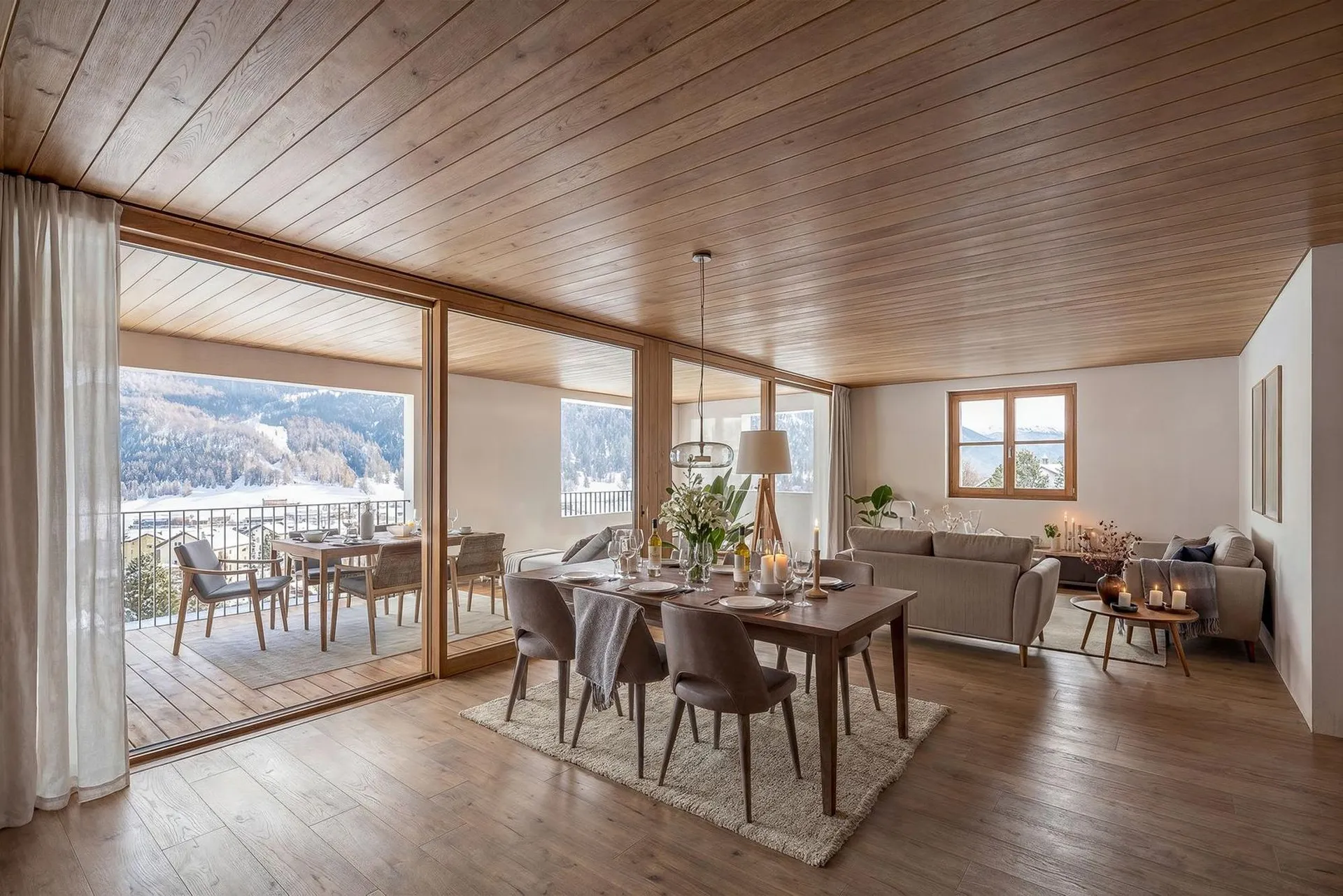 REFINED 4.5-ROOM APARTMENTS WITH PANORAMIC LOGGIAS IN ZUOZ