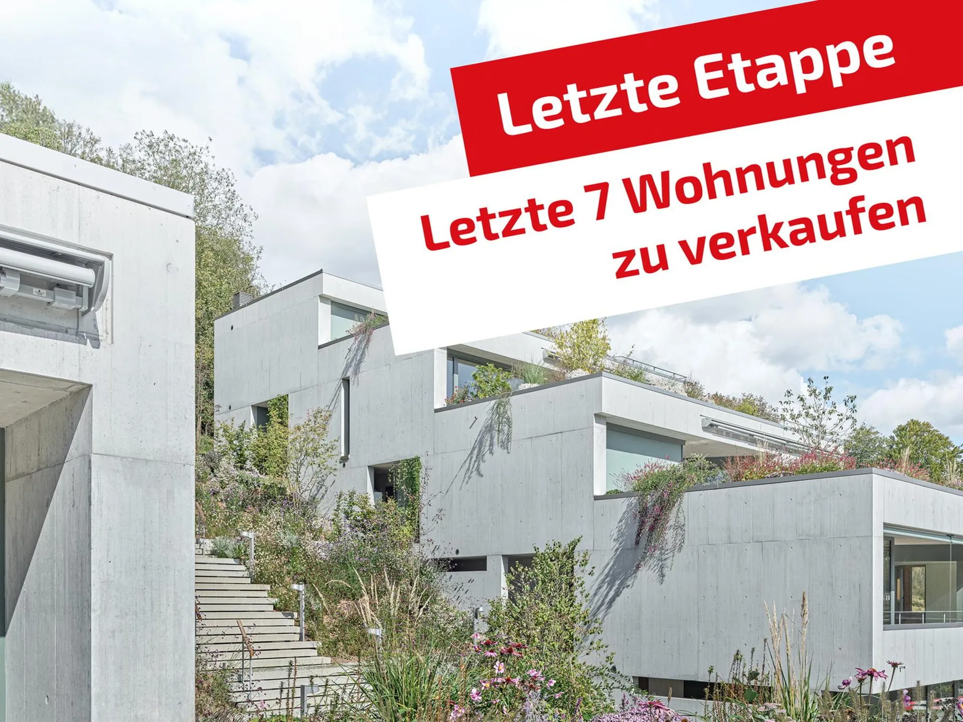 exklusive 5.5 Zimmer Wohnung in moderner Sichtbeton-Architektur – letzte Etappe