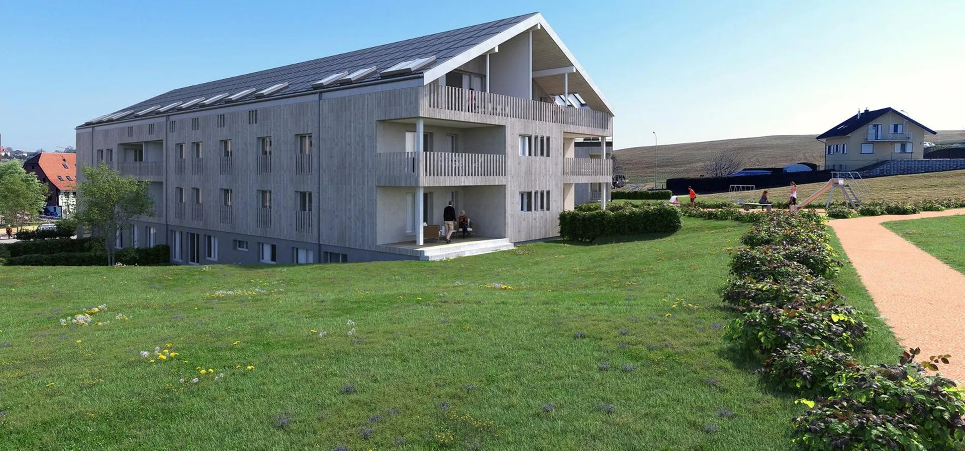 Attique dans les combles de 5,5, Minergie, terrasse de 33 m2