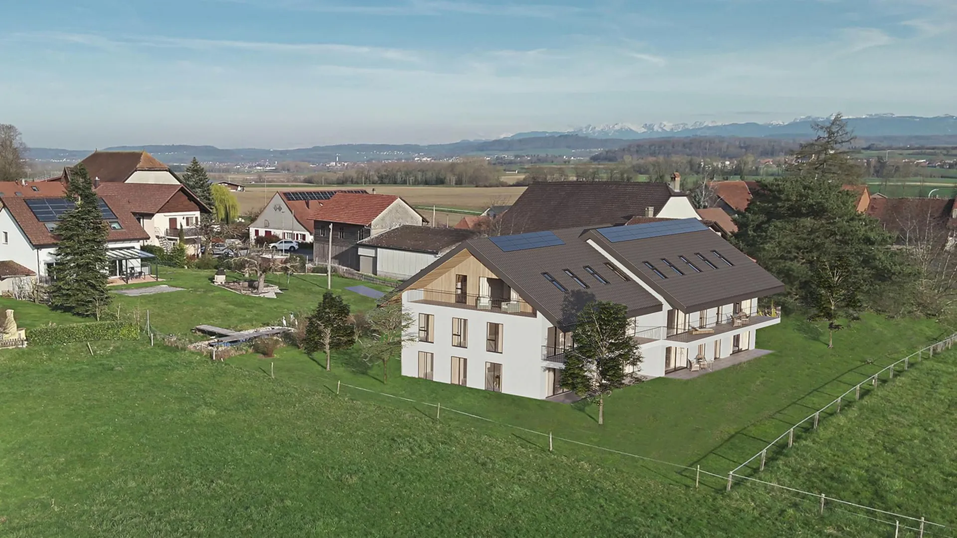 Estavayer / Frasses  Magnifique 5,5 pces dans les combles  Vue dégagée