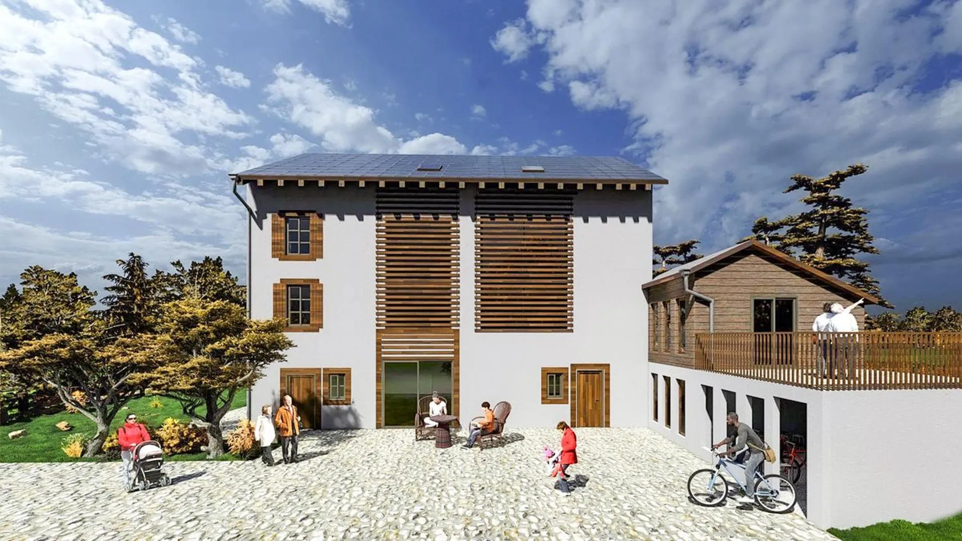 Appartement de 4 pièces avec terrasse et jardin.