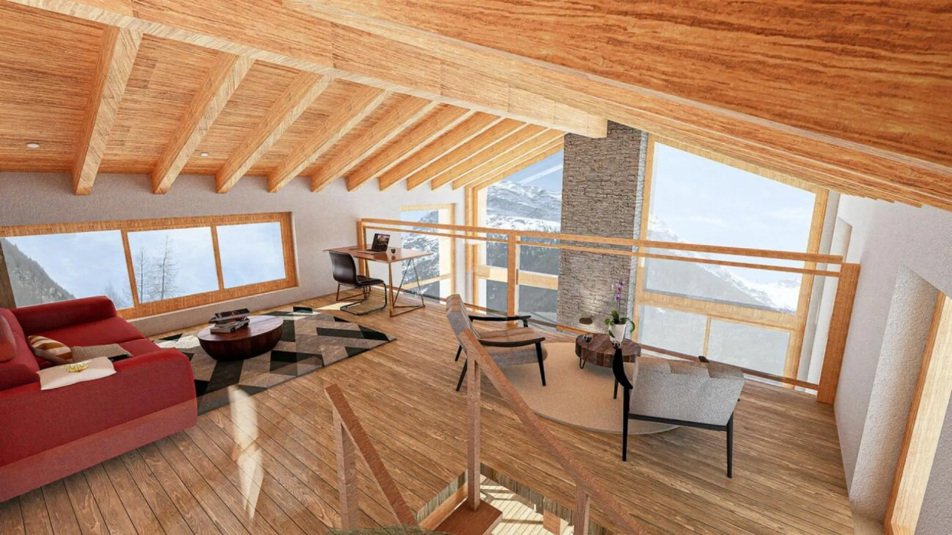 Snowstar Zen Lauinen Saas-Grund Neubau 2026/27. Attraktives Einfamilienhaus im Grünen. Hauptwohnsitz. Inkl. 2 Parkplätze.