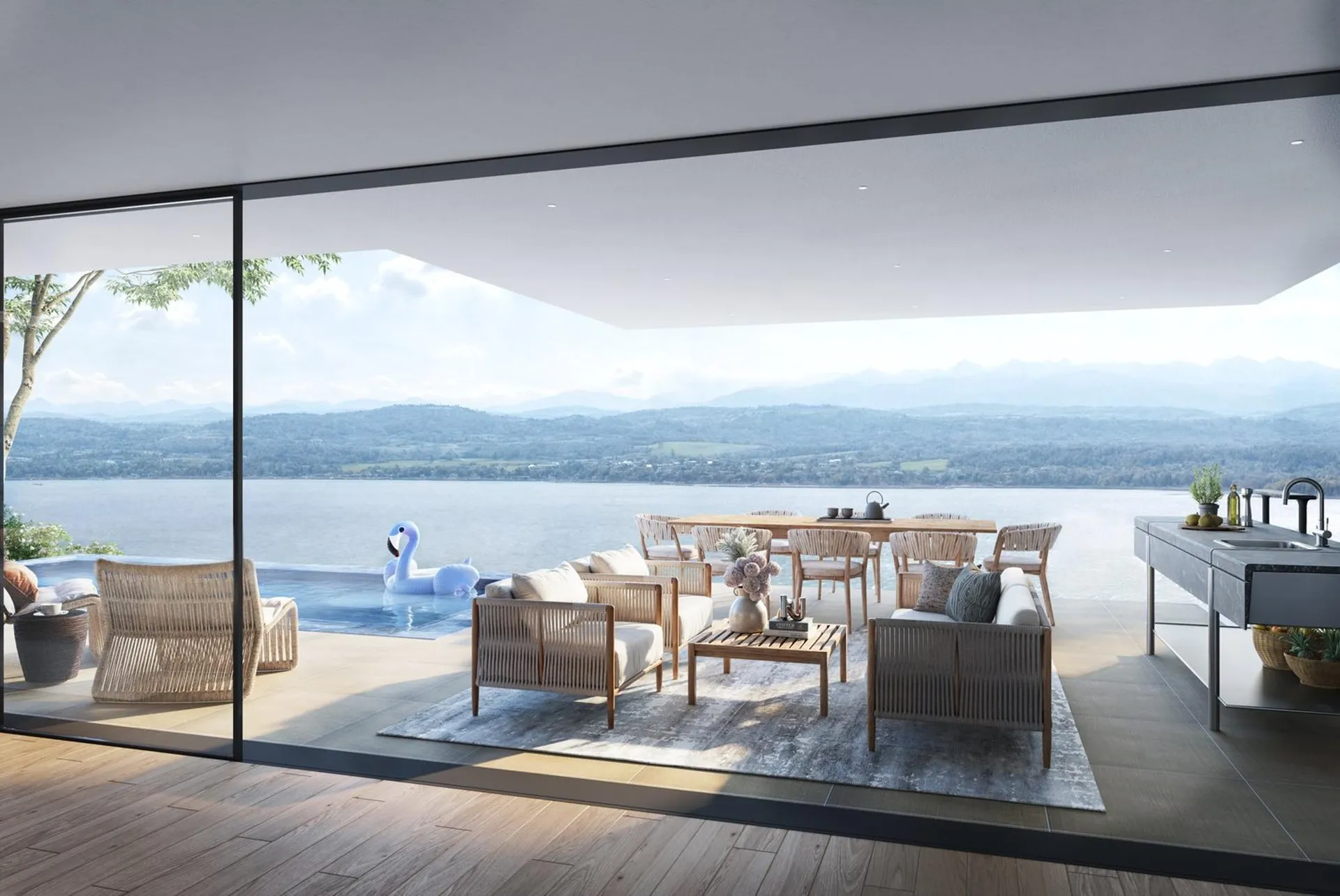 Villa individuelle d'exception avec vue panoramique sur le lac