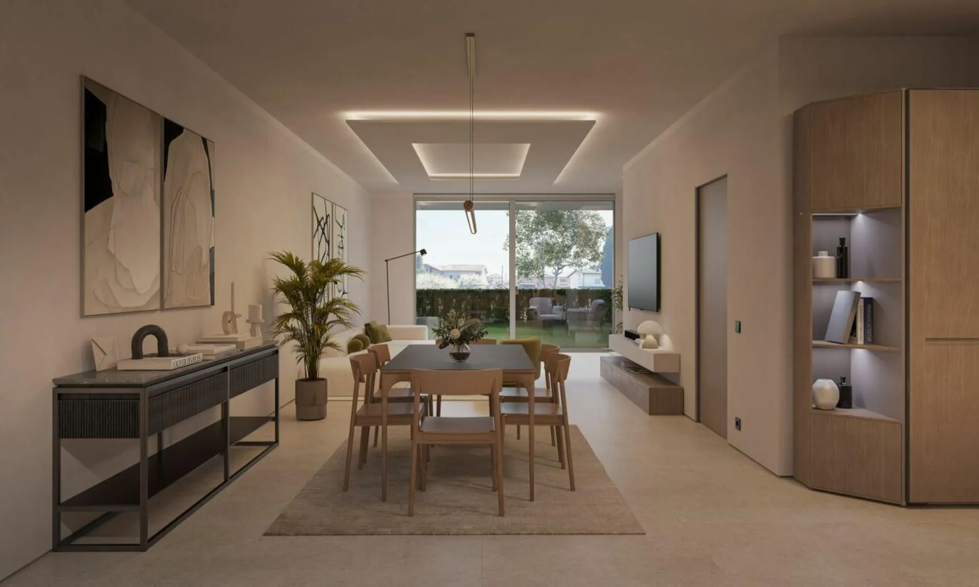 Moderna villetta a schiera di testa con giardino privato, di nuova edificazione