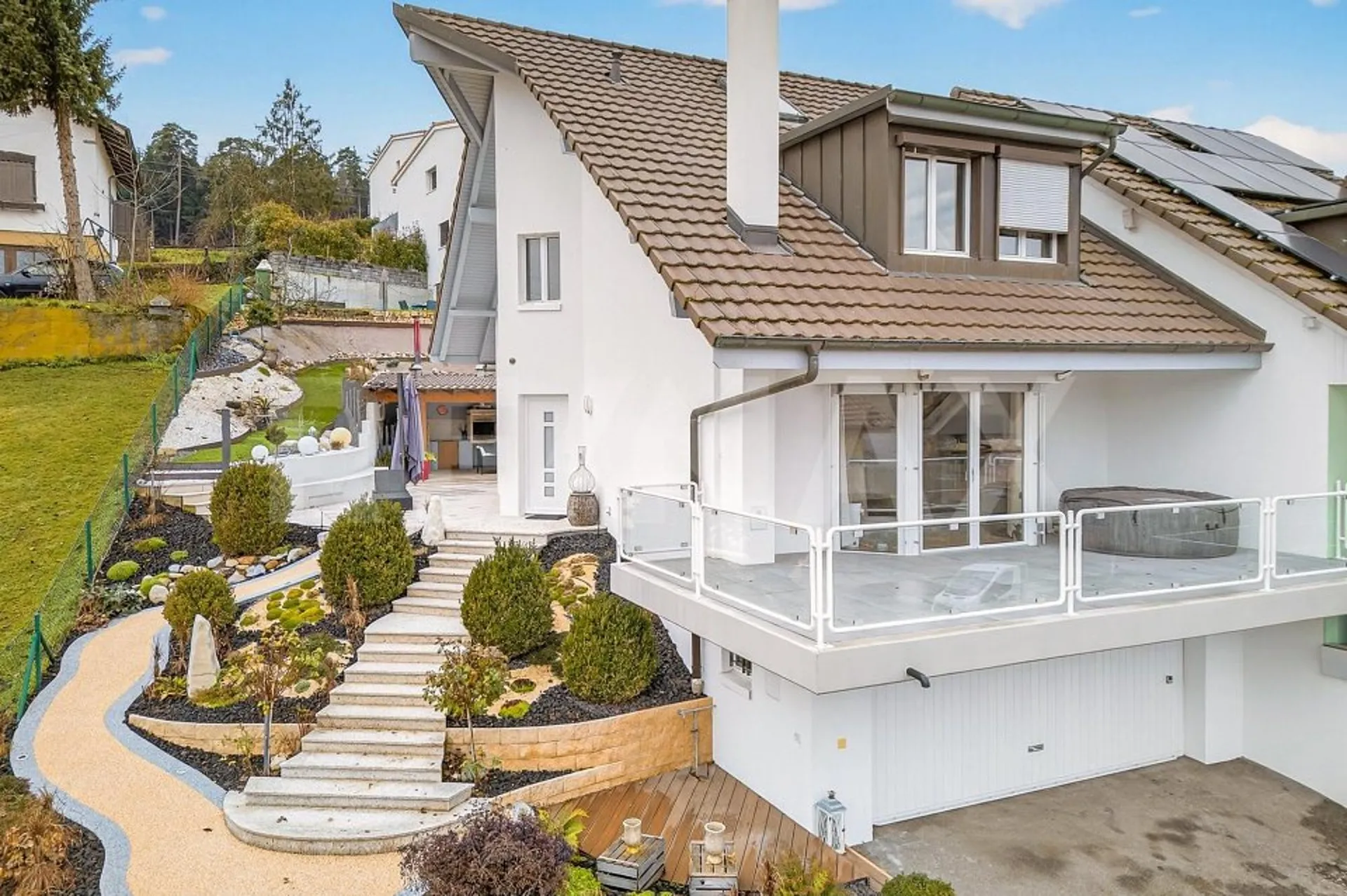 Votre villa familiale avec jardin, terrasse et vue dégagée à Courtepin