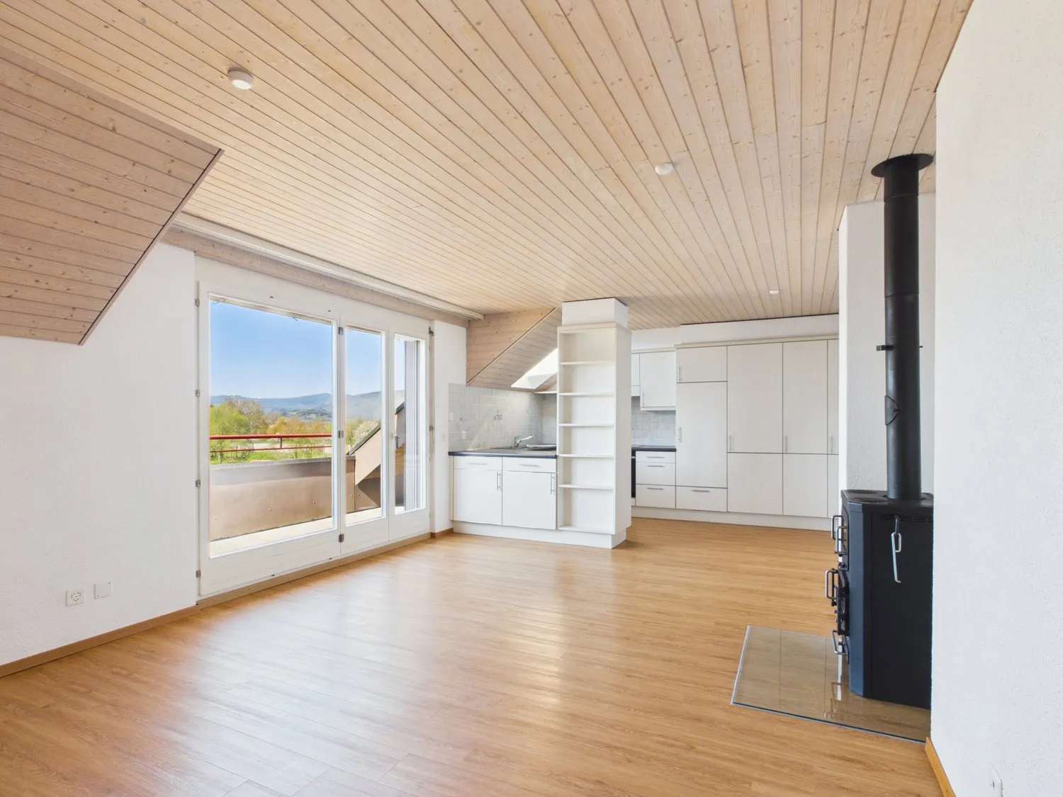 Helle 4½-Zimmer-Dachwohnung mit Aussicht auf die Aare und den Jurasüdfuss mit 2 Balkonen & Cheminée