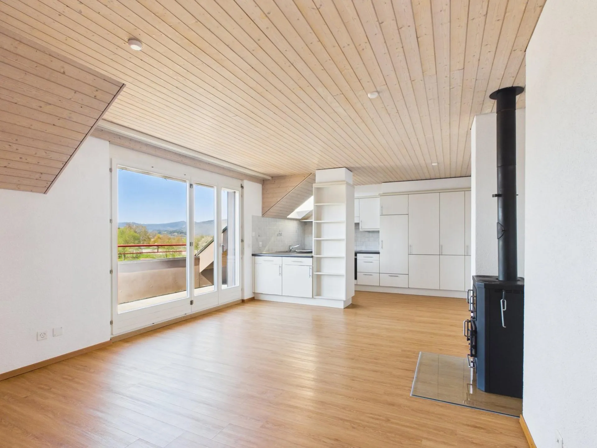 Helle 4½-Zimmer-Dachwohnung mit Aussicht auf die Aare und den Jurasüdfuss mit 2 Balkonen & Cheminée