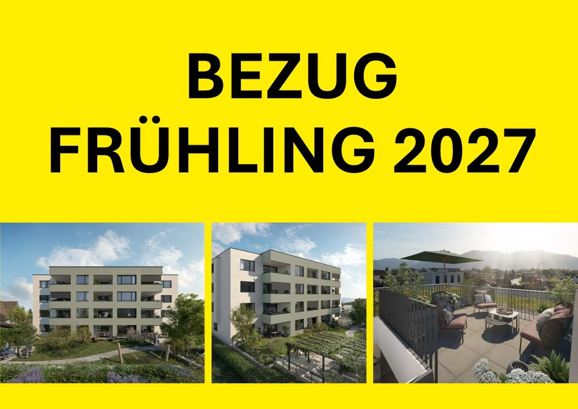 Dachterrasse, Balkon und 4.5 Zimmer mit Weitsicht